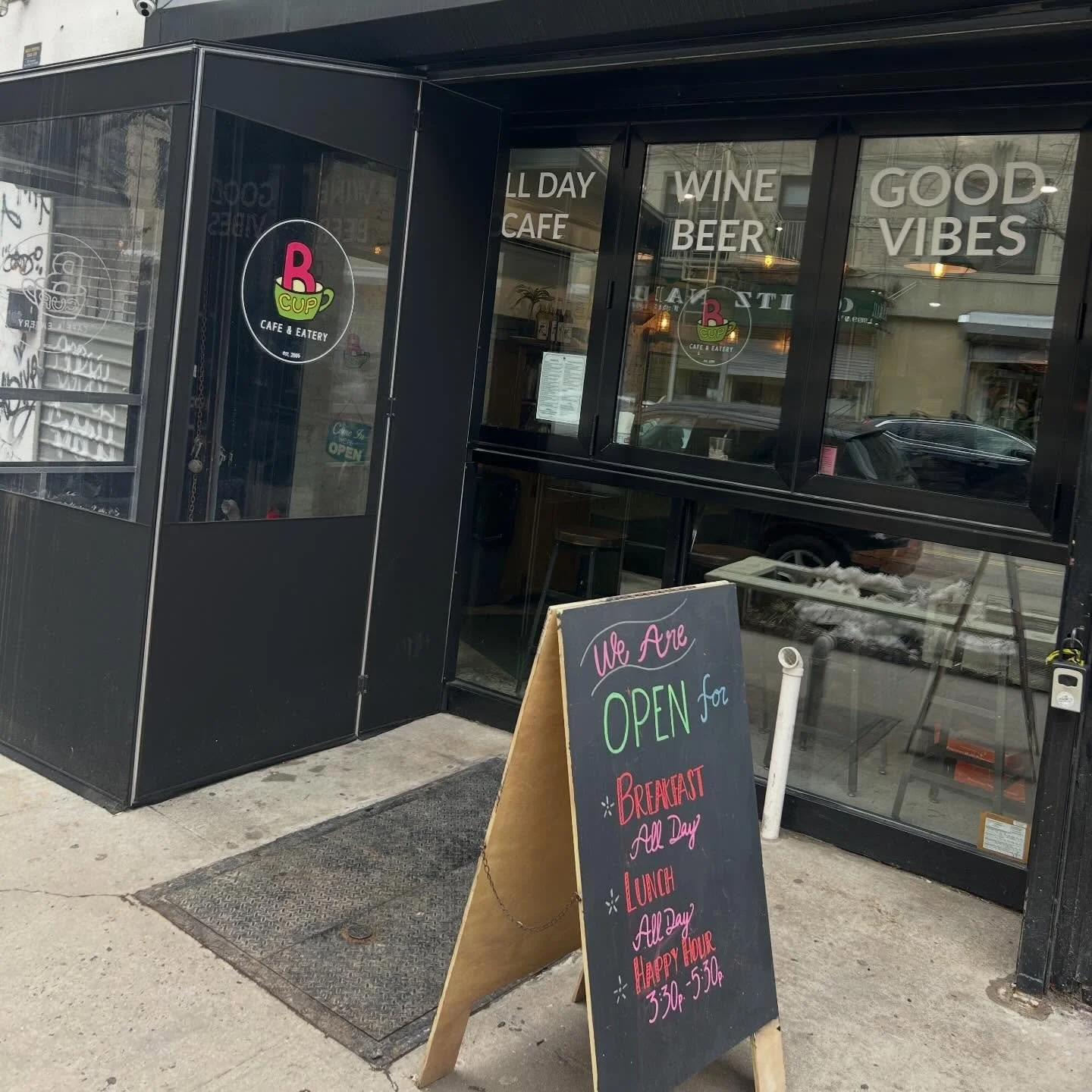 @bcupcafe 
204 Ave B

Open Daily &bull; 7:30am-5:30pm