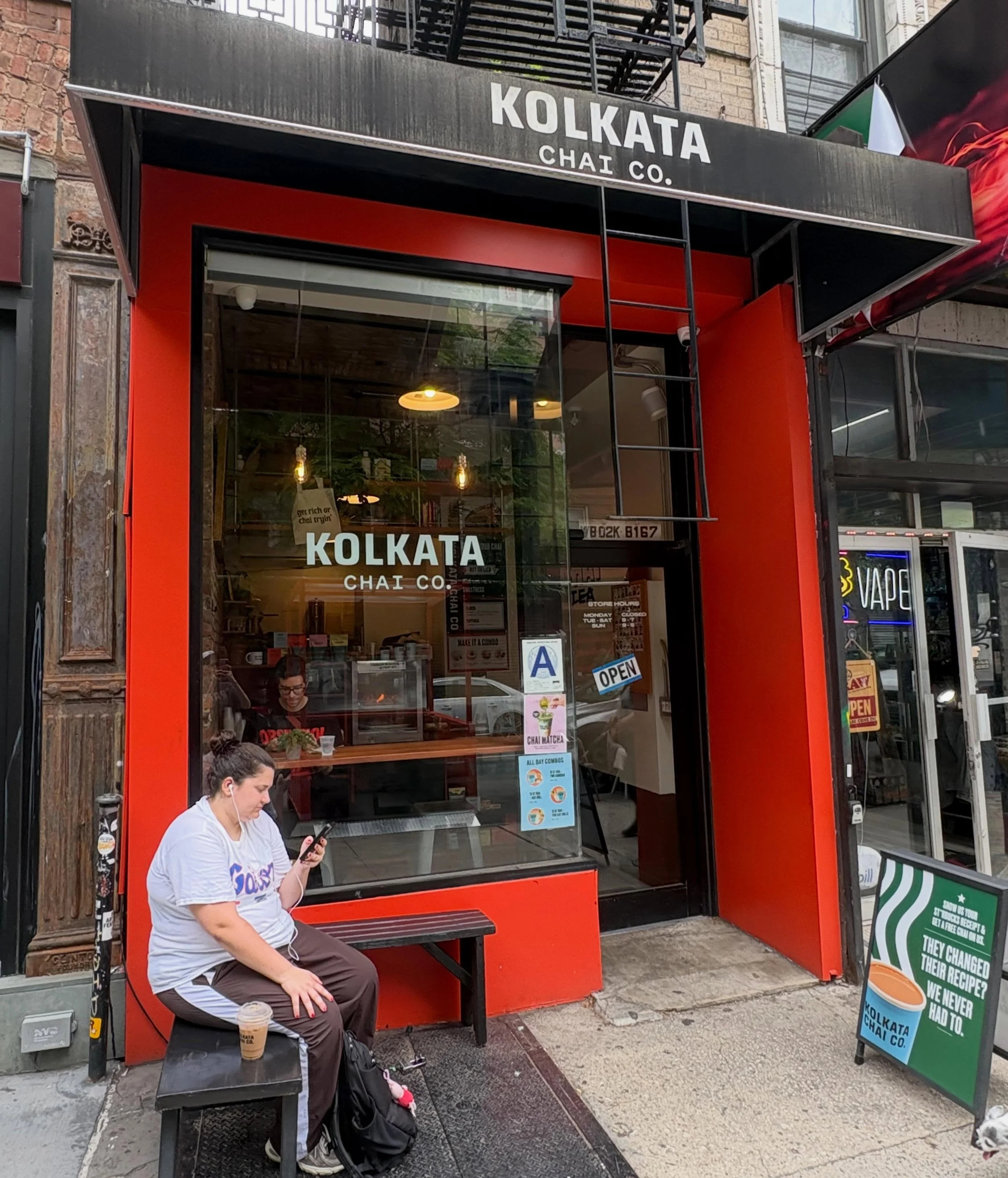 @kolkatachaico 
199 e 3rd Street

Hours:
Tues-Sat &bull; 9am-7pm
Sun &bull; 9am-5pm
Mon &bull; Closed