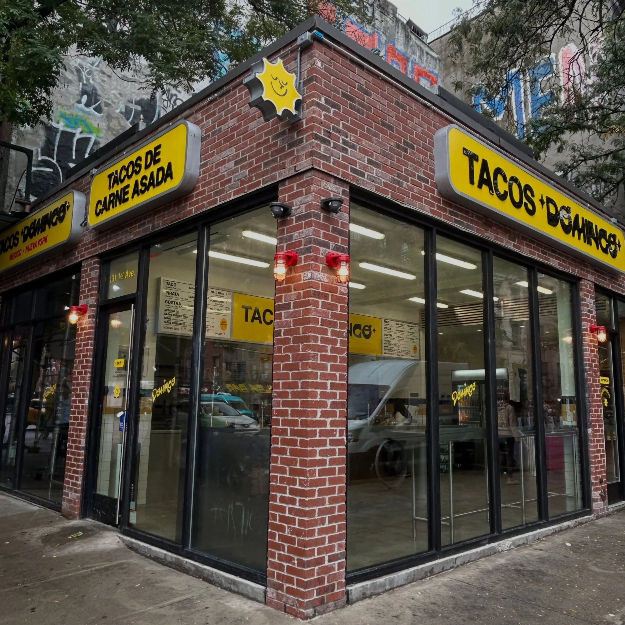 @tacosdomingo 
131 1st Ave

Hours:
Mn-Thurs &bull; 12pm-1am
Fri-Sat &bull; 12pm-3am
Sun &bull; 12pm-12am

📷: @artbycarpo / @transparentmeans