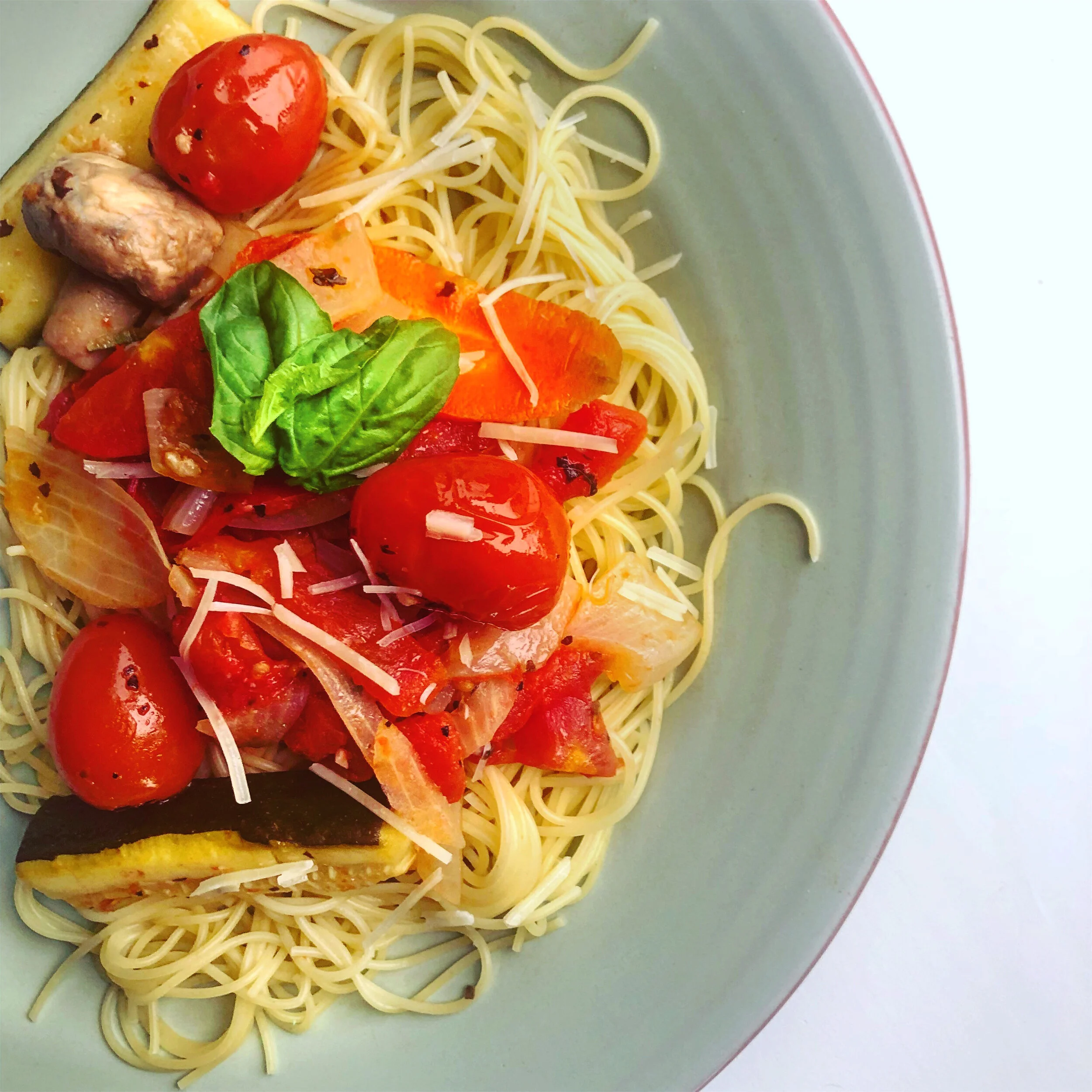 Homemade Pasta Primavera w/ Cappellini 