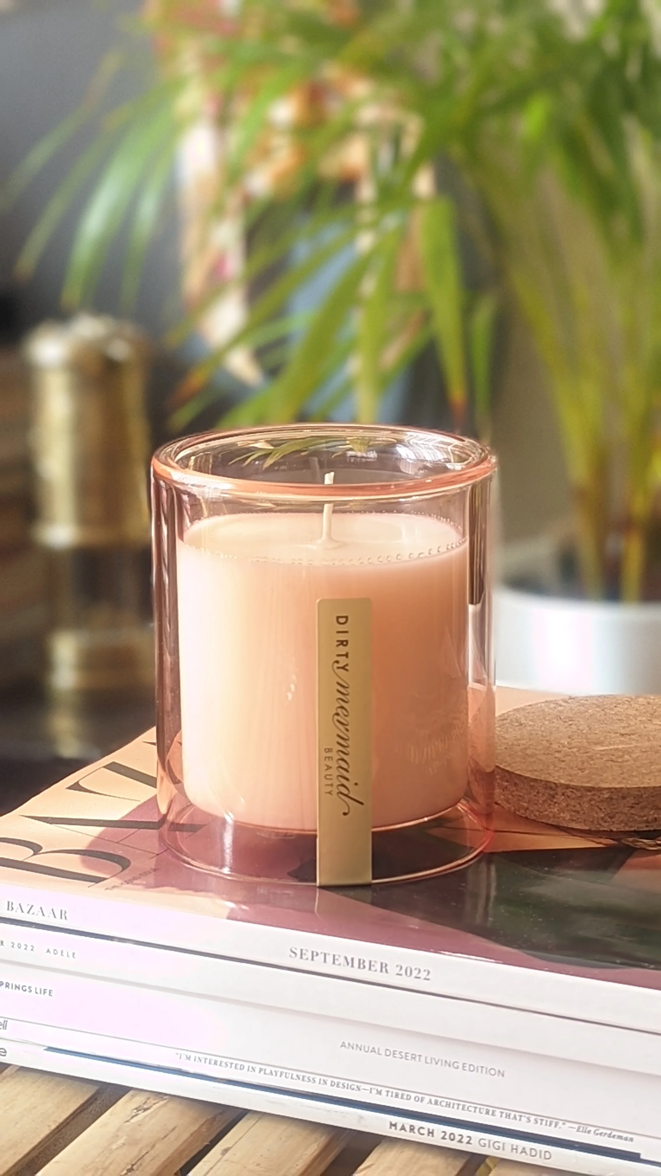 Luxury Dirty Mermaid Beauty Pink Glass Double Wall Red Citron Soy Candle
