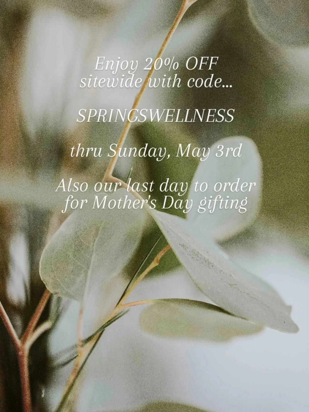 Our farewell to Spring Break and our Spring Sale...

Enjoy 20% OFF sitewide with code SPRINGSWELLNESS through this Sunday, May 3rd...also our last day to order for Mother's Day gifting. 🧜&zwj;♀️