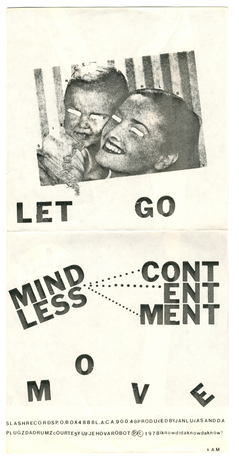 Plugs ‘Move’ 7” Single - Tie Cover - Front and Back
