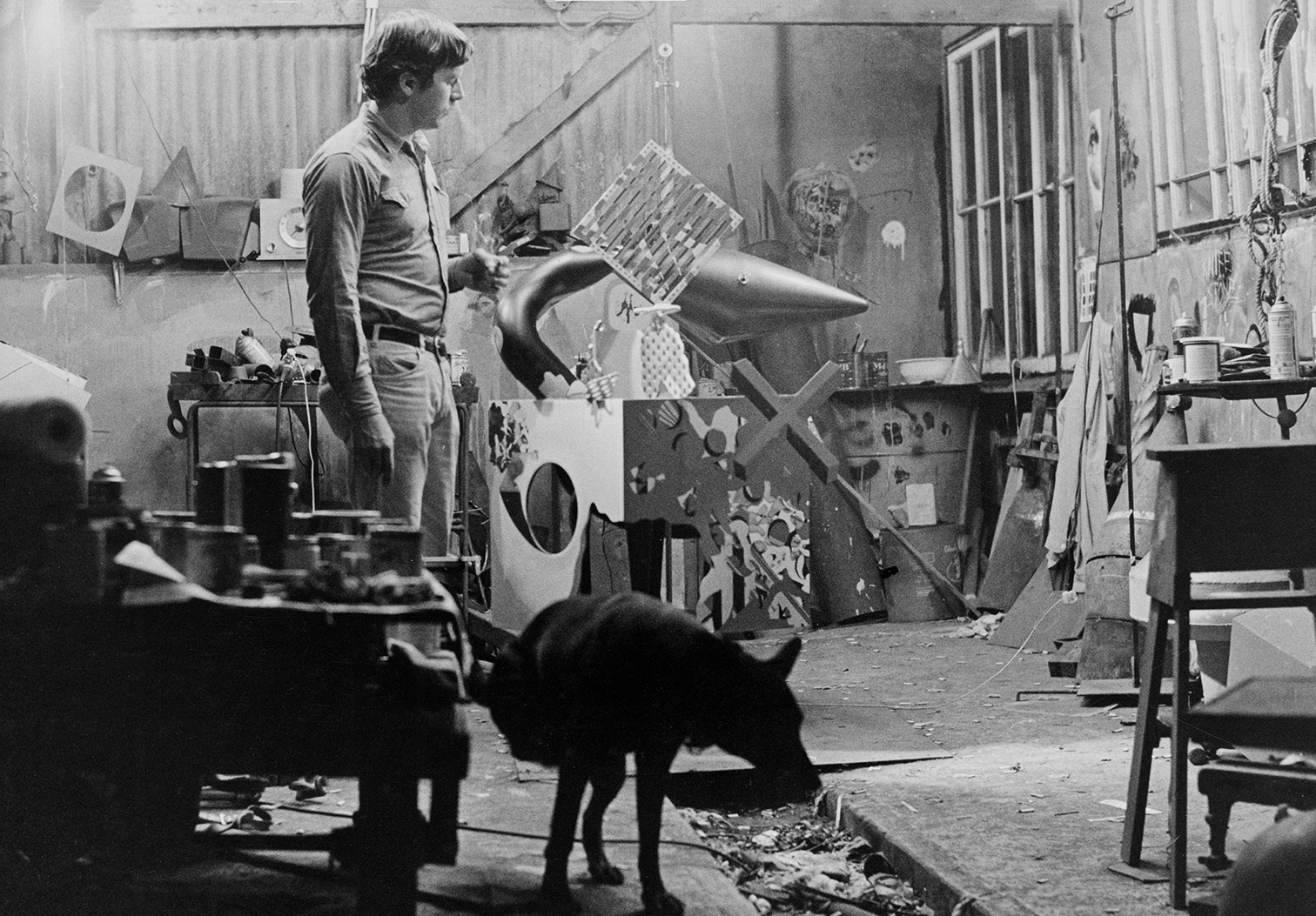 Hudson with Boots in Stinson Beach studio 1963