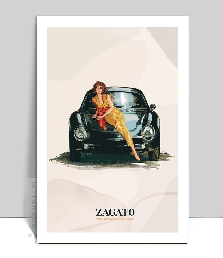 1960 Porsche 356 B Zagato Coupé Poster Aluminum .jpg