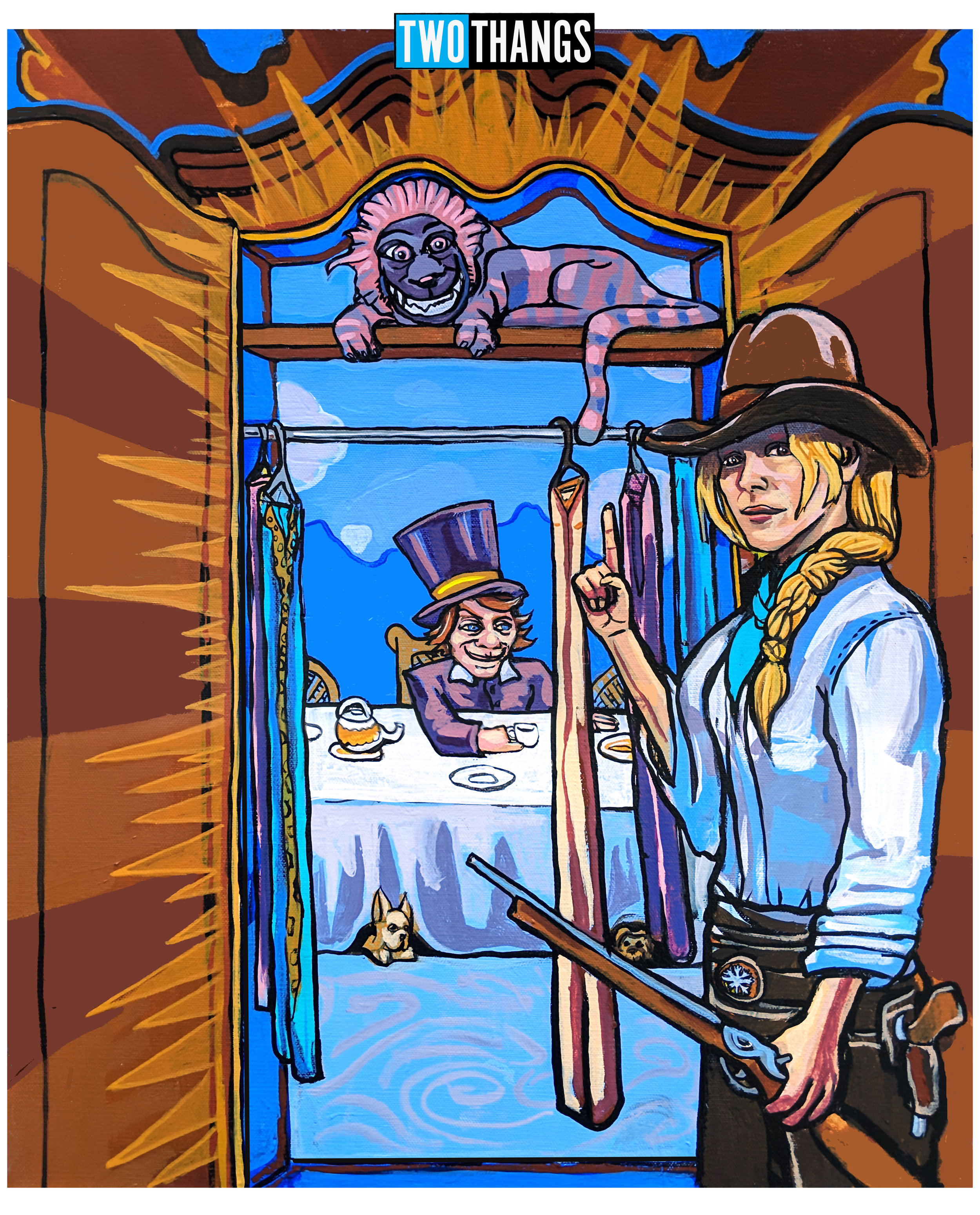 The Cheshire Lion, Cowgirl Witch and the Tea Party Wardrobe