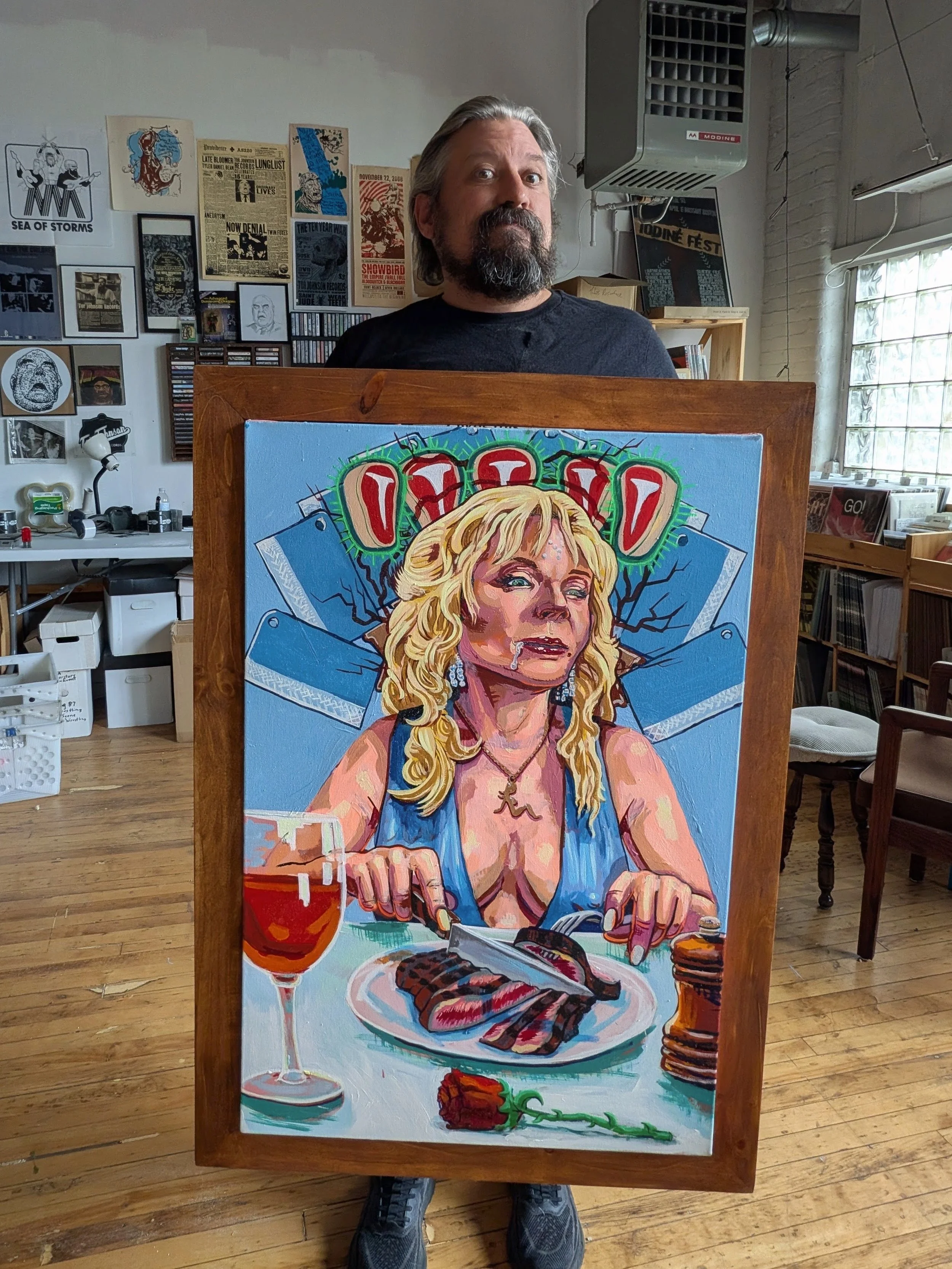 Sex and the City and steak mashup painting by Two Thangs