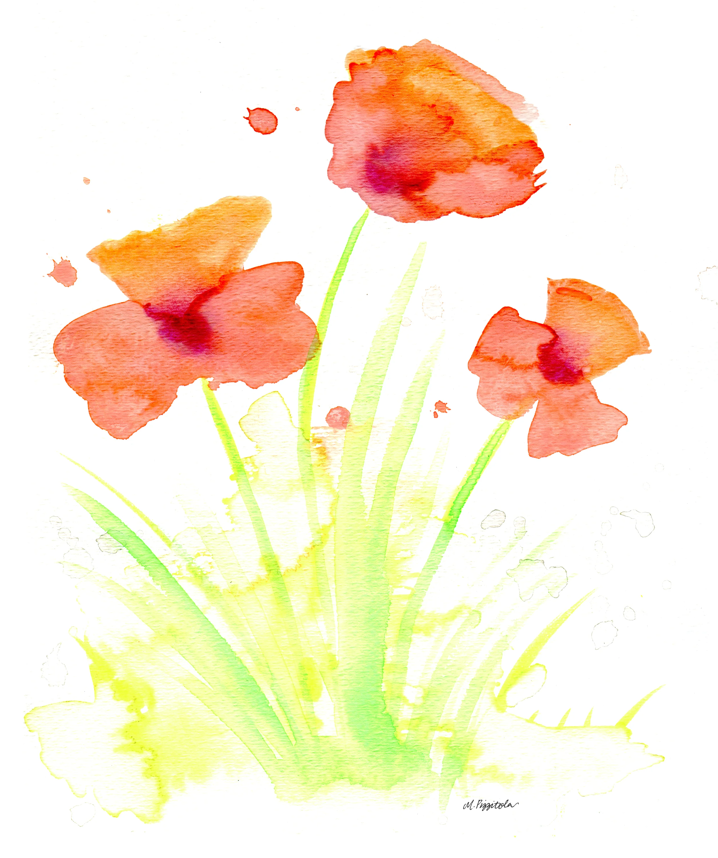 Watercolor Poppies