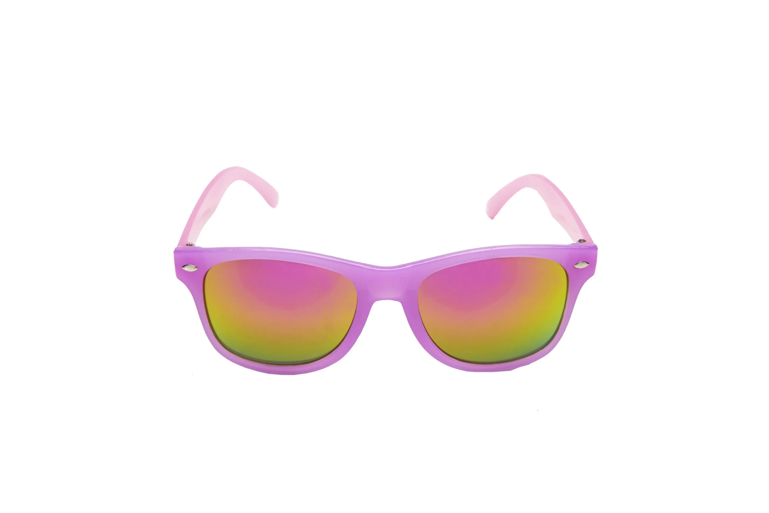 Copy of Trendy summer fashion kids wayfarer style sunglasses with hot pink frames and rainbow pink lenses by Rad and Refined