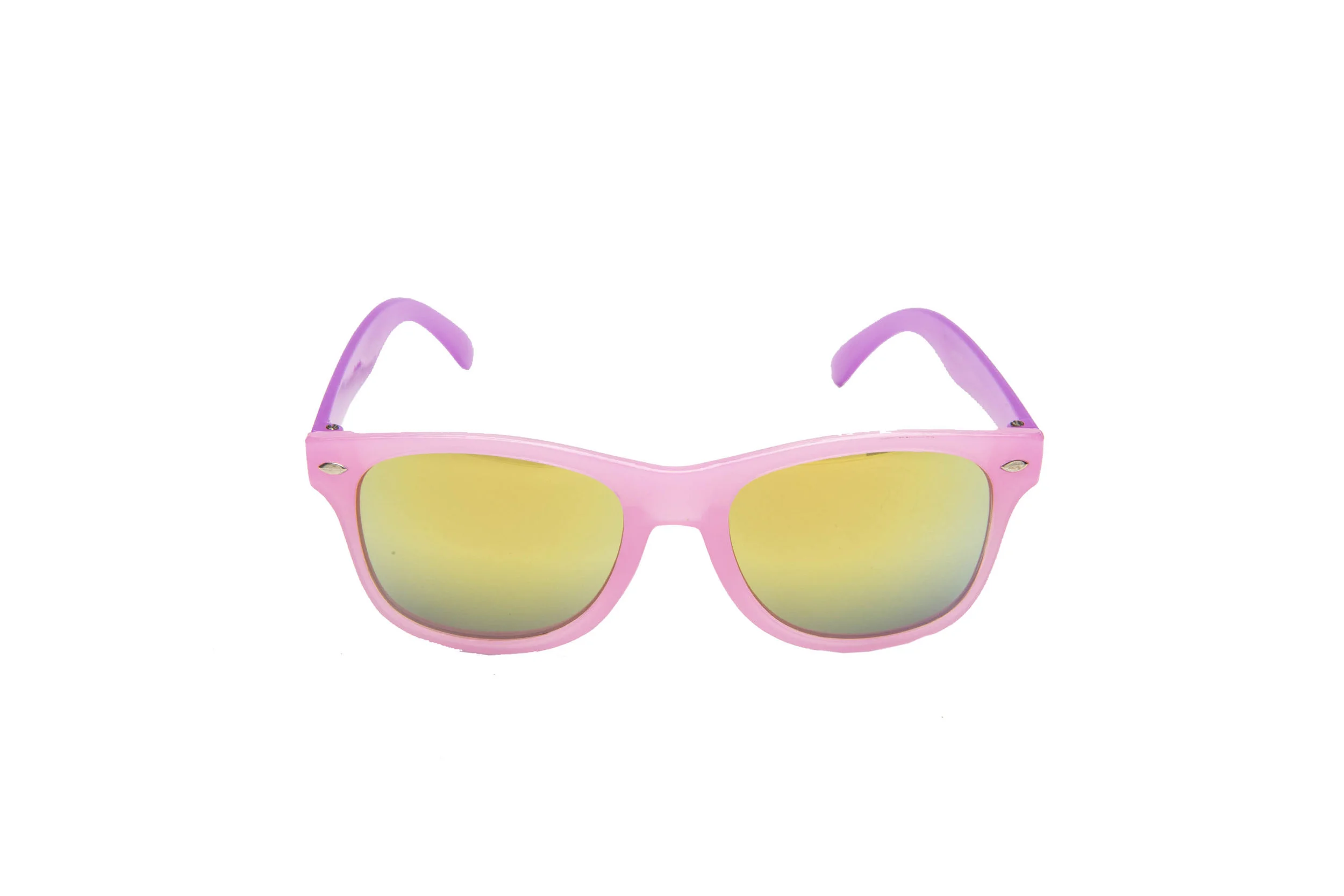 Copy of Trendy summer fashion kids wayfarer style sunglasses with light pink frames and rainbow lenses by Rad and Refined