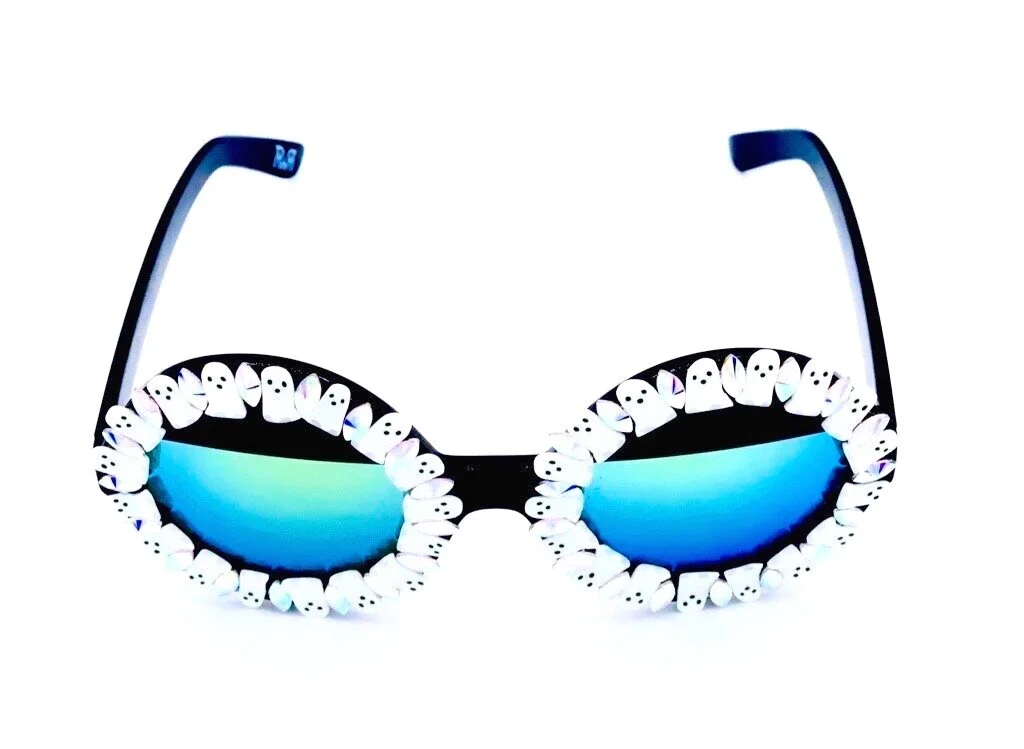 Rad and Refined Blue Rhinestone Embellished Sunglasses Nova Crystal Sunnies – Reform Kids main image 3