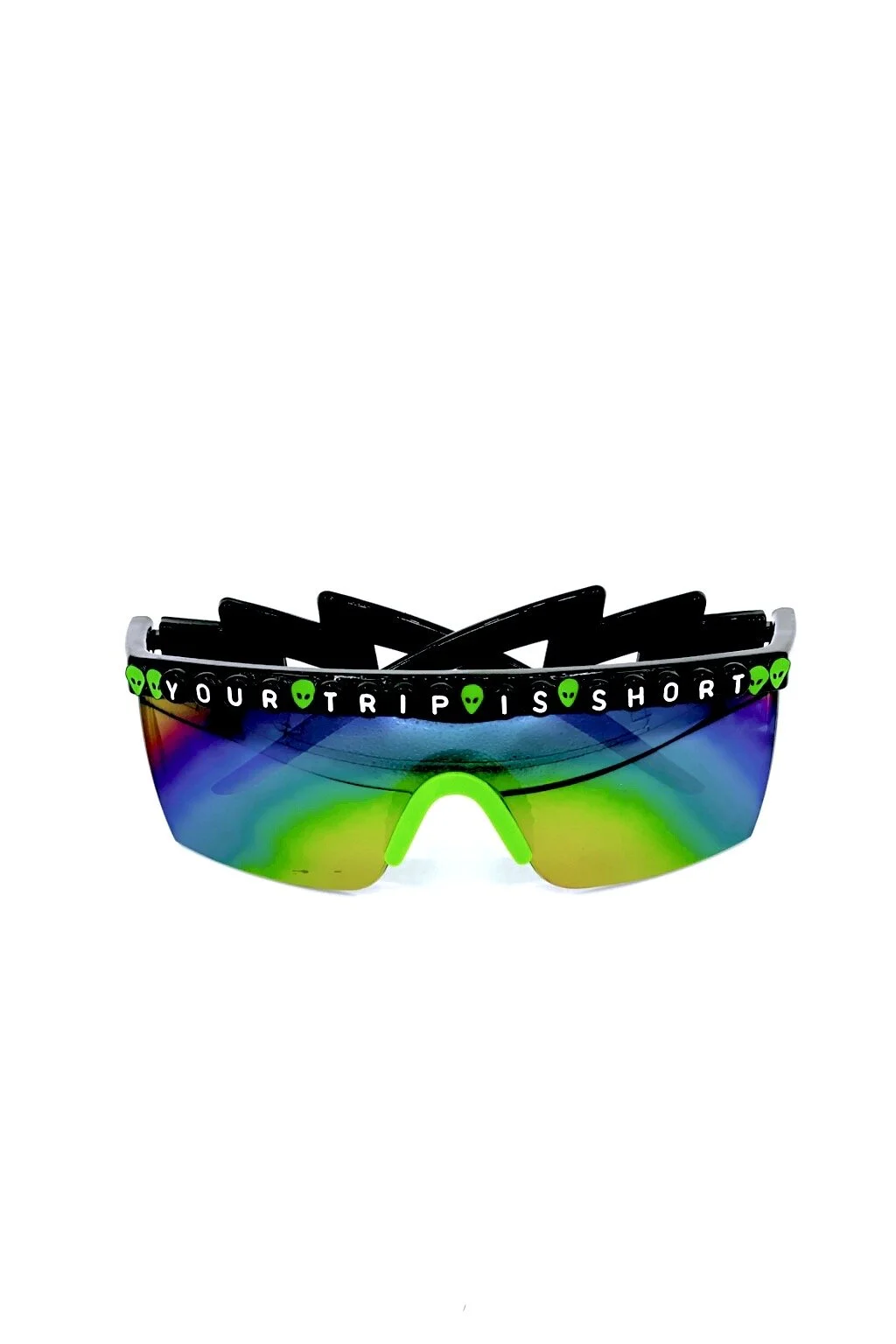 Shield sunglasses with rainbow mirror lenses. Perfect for fans of PHISH Mike Gordon Trey Anastasio Paige McConnell By Rad and Refined.