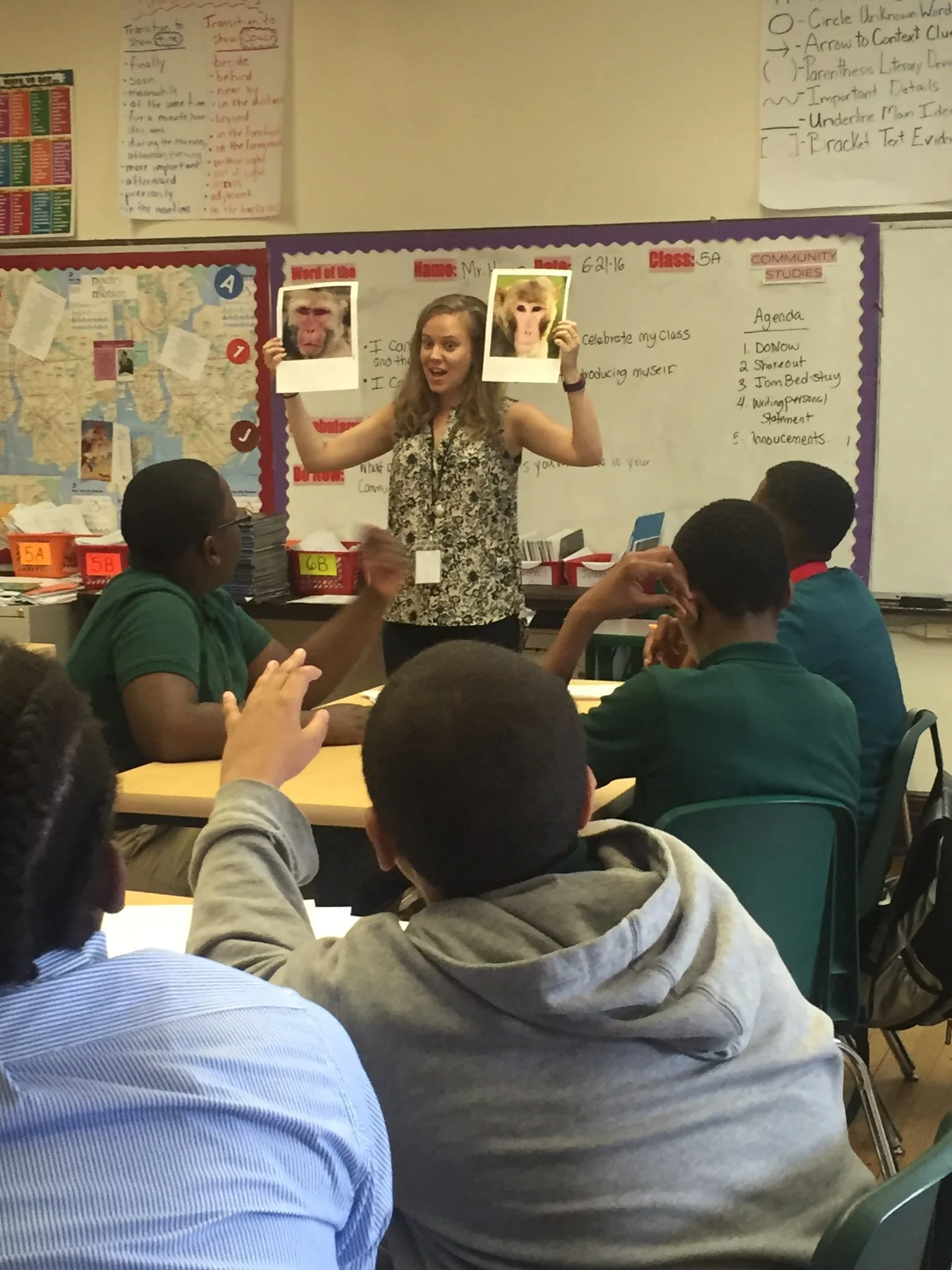Speaking to 6th graders at a school in Brooklyn, NY