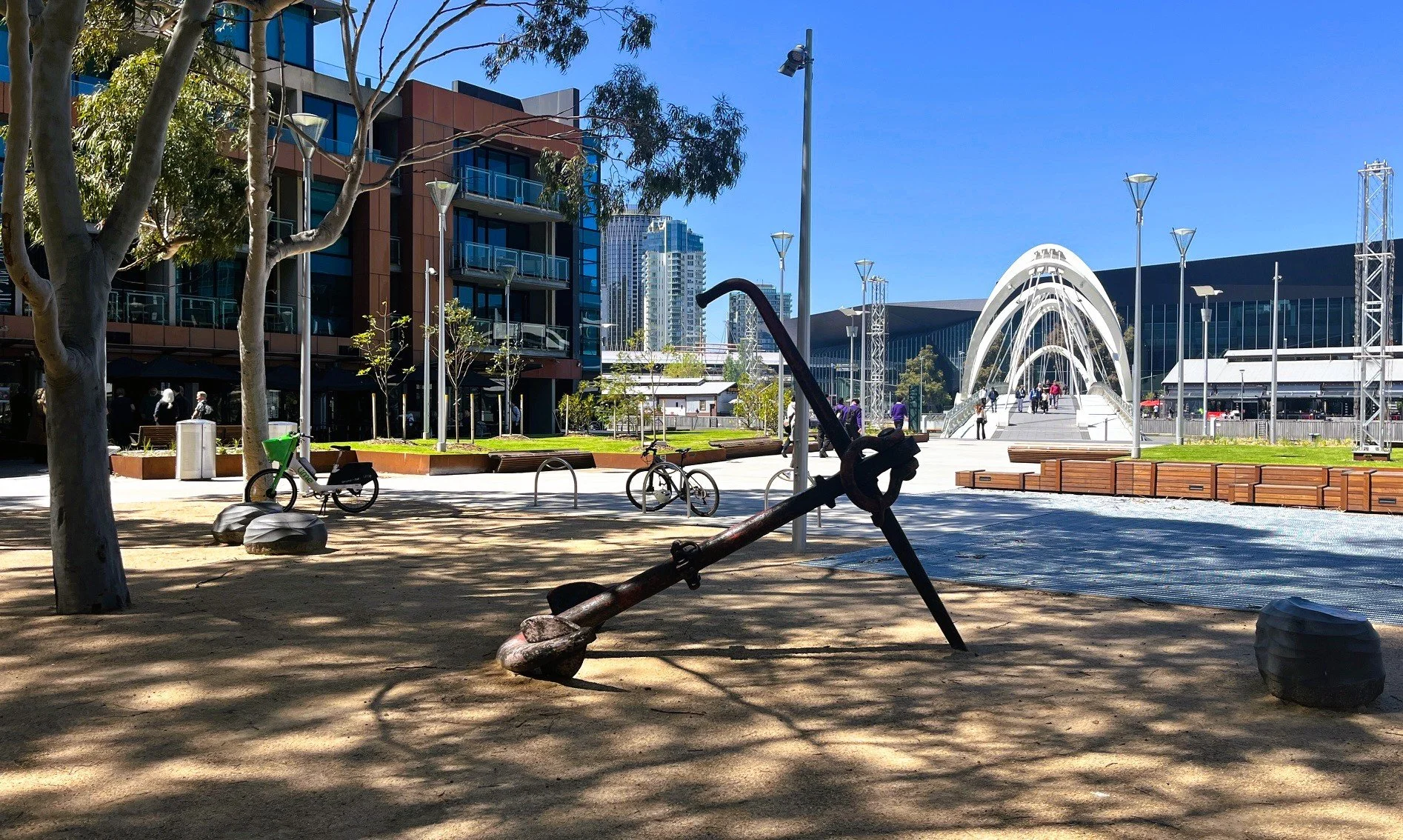 Seafarers Rest Park Docklands, on the banks of the Yarra River