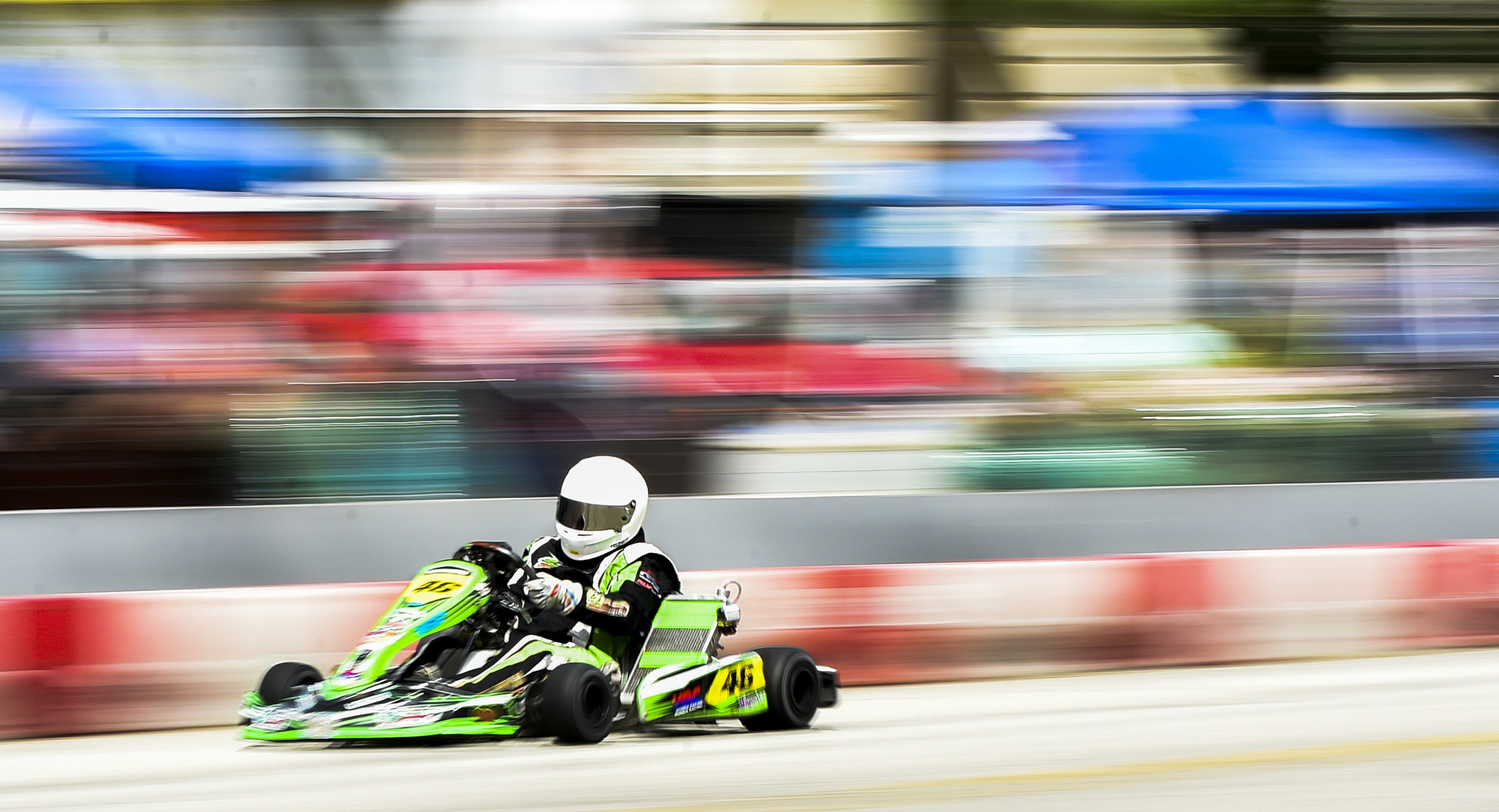 A go-kart racer speeds up a straightaway during the Rock Island Grand Prix Sunday, Sept. 2, 2018, in Rock Island.