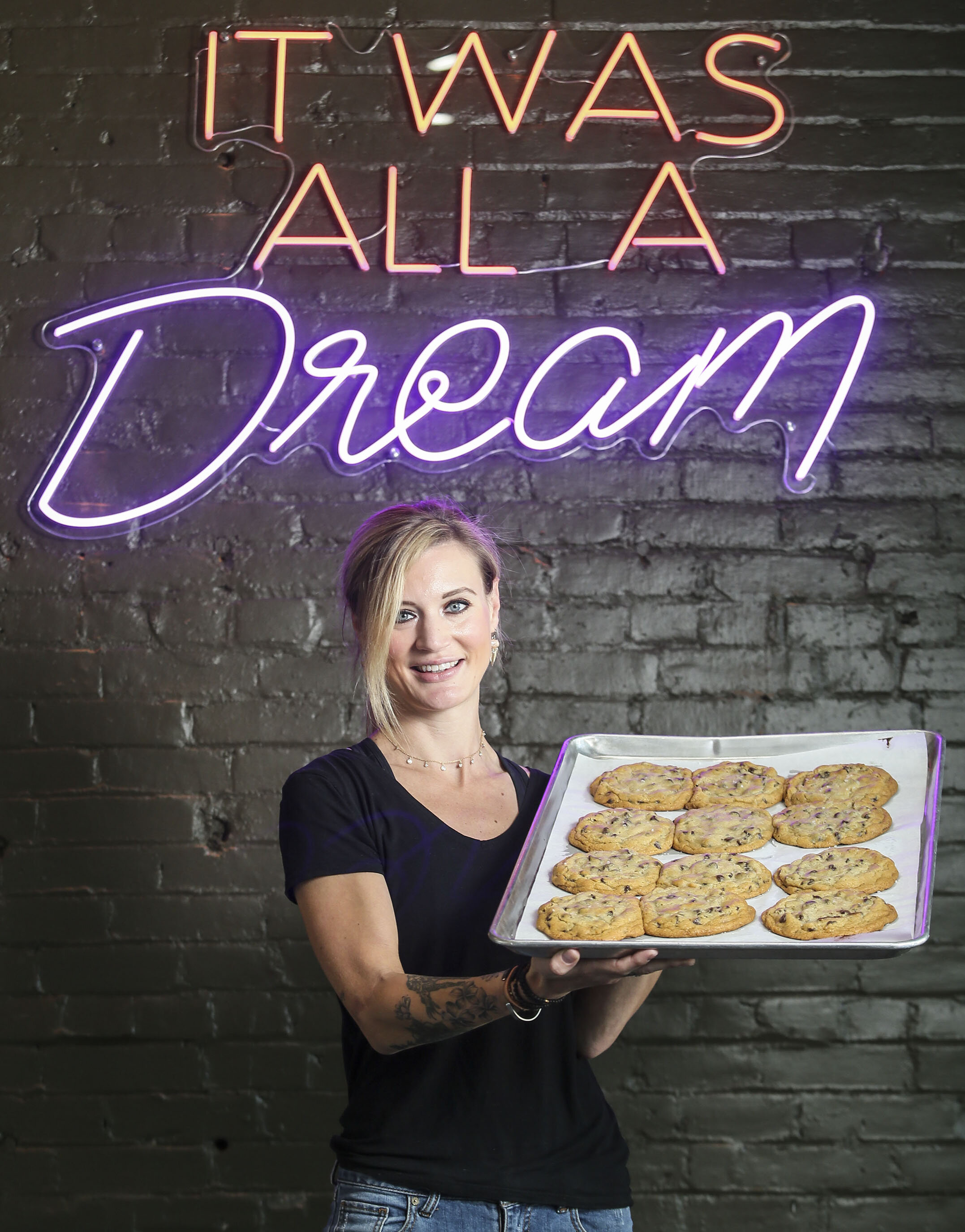  Stephanie Sellers owner of Cookies &amp; Dreams poses for a portrait inside the bakery, September 16, 2020 in Davenport. 