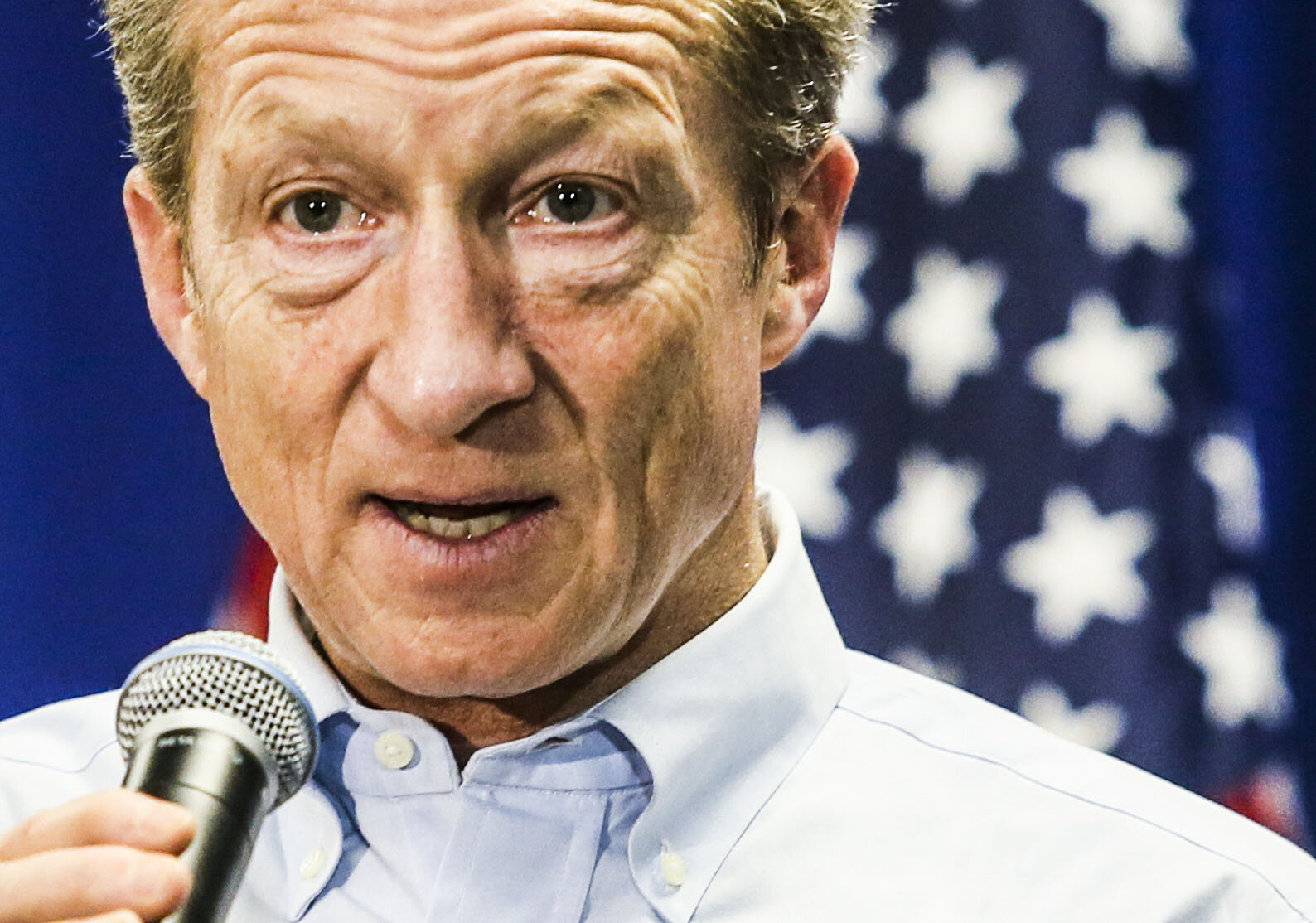  Democratic presidential candidate Tom Steyer, speaks to a crowd at the Center for Active Seniors in Davenport, Iowa, Monday, Dec. 16, 2019. 