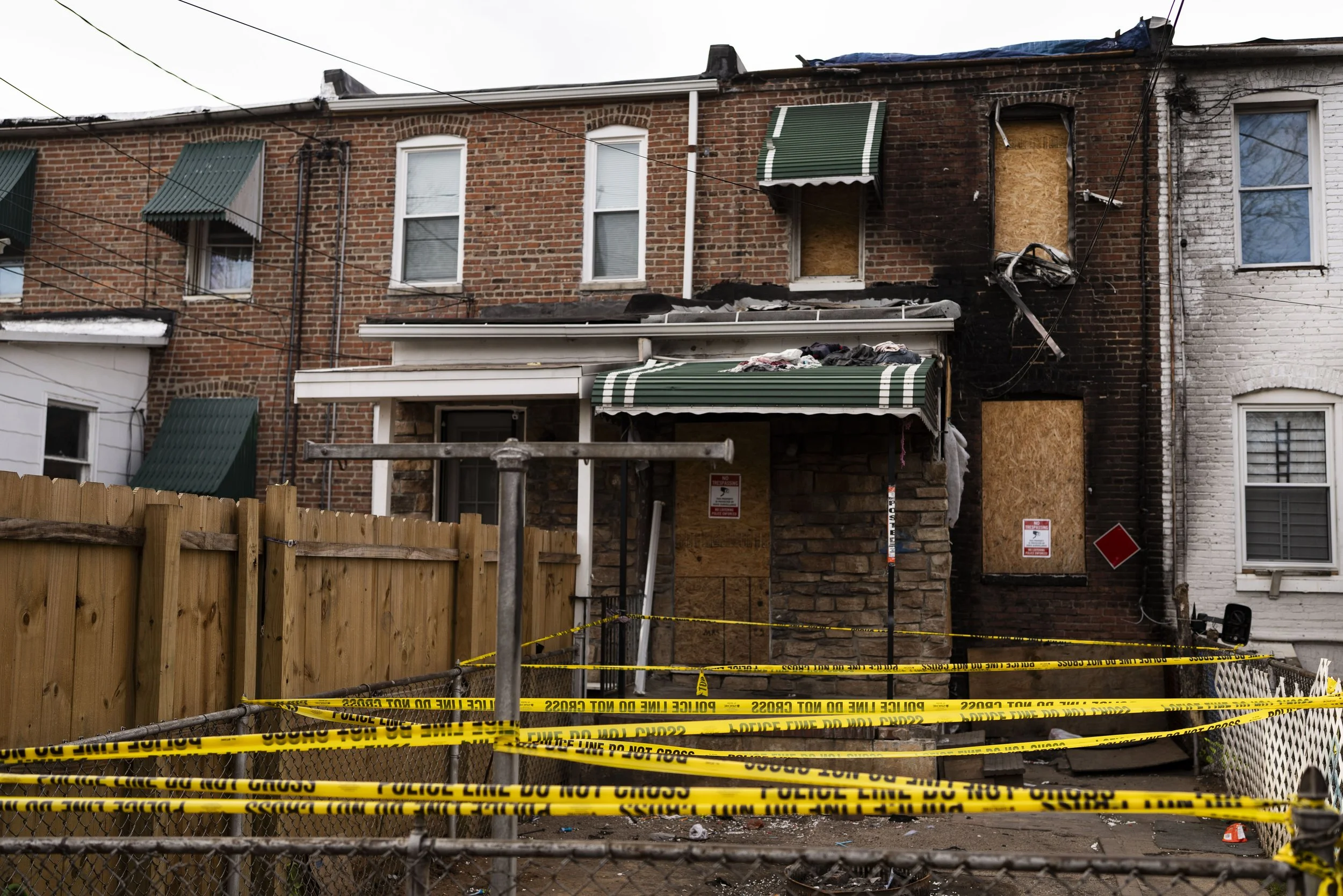  With Thomas, Tristan revisited the burned-out home on Horton Avenue to say goodbye to his great-aunt. 