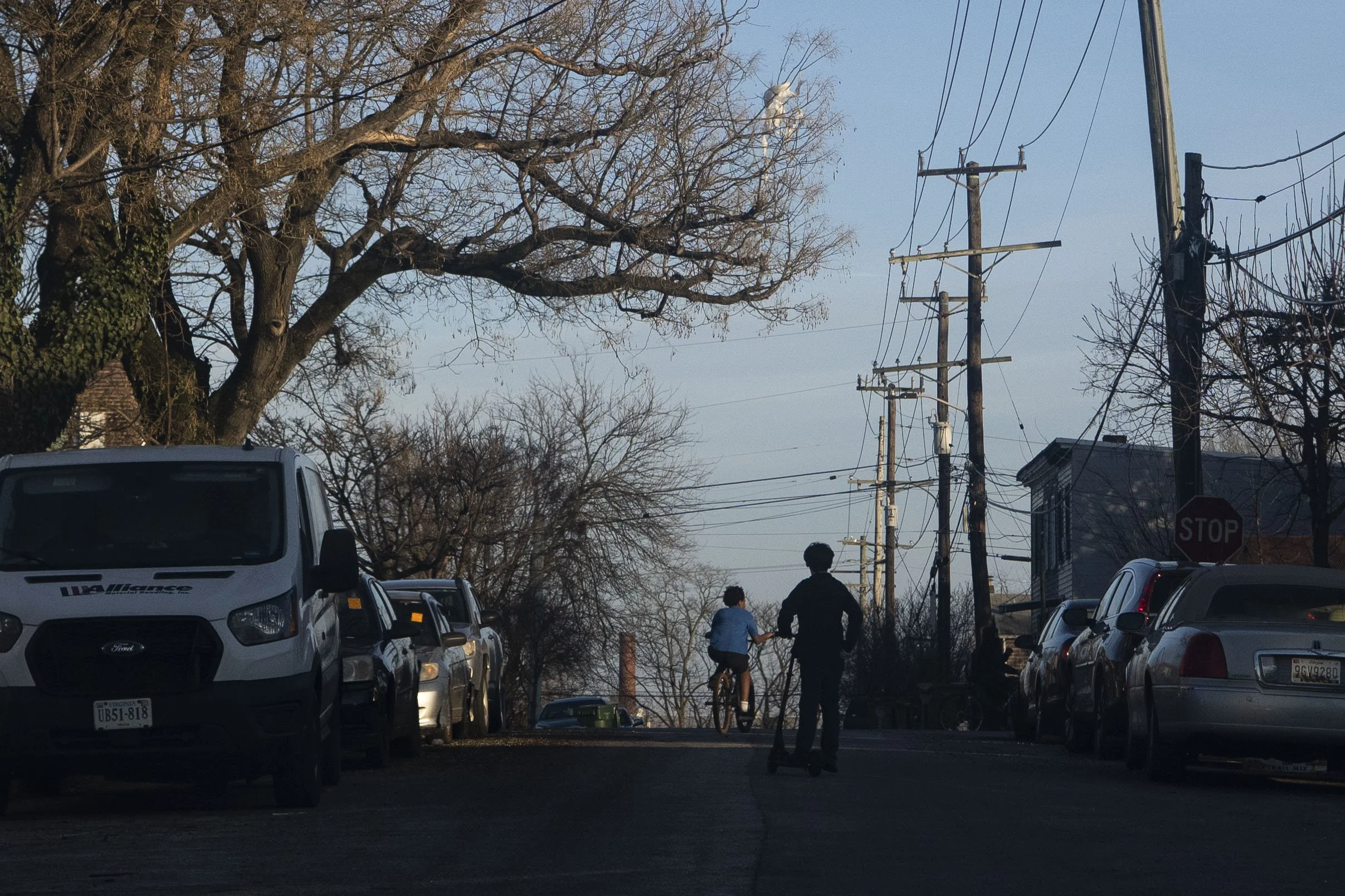  Children ride bikes and a scooter through Brooklyn. Potential sightings of Tristan have been frequent but haven’t resulted in much. 