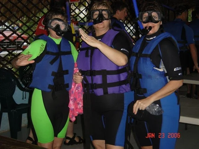 Lori HB getting ready for caves.JPG