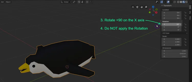 Blender to Unity Export - Correct Scale/Rotation — Immersive Limit