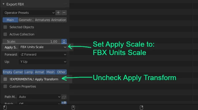 Blender to Unity Export - Correct Scale/Rotation — Immersive Limit