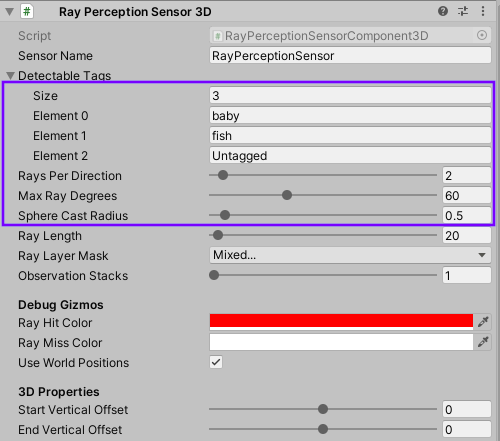 RayPerceptionSensorComponent3D