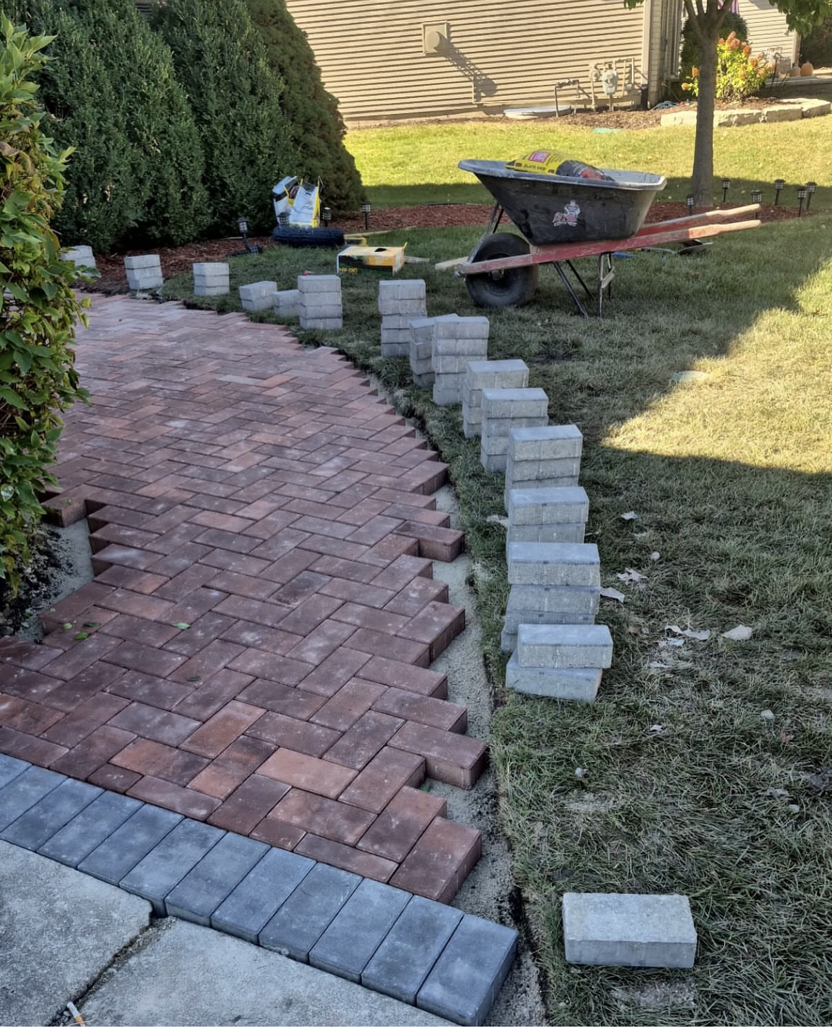 Paver walkway installation