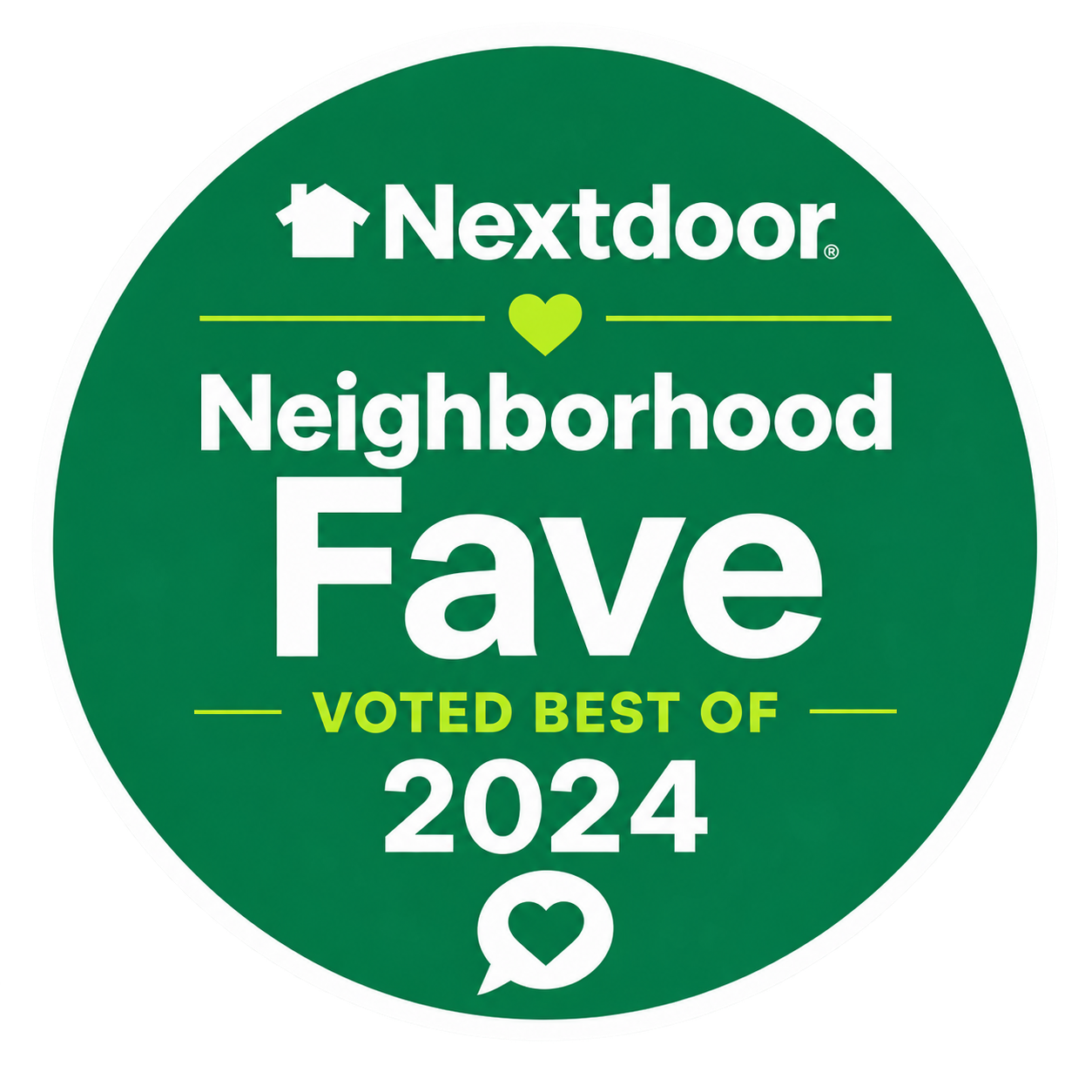 Nextdoor Neighborhood Fave 2024 award badge
