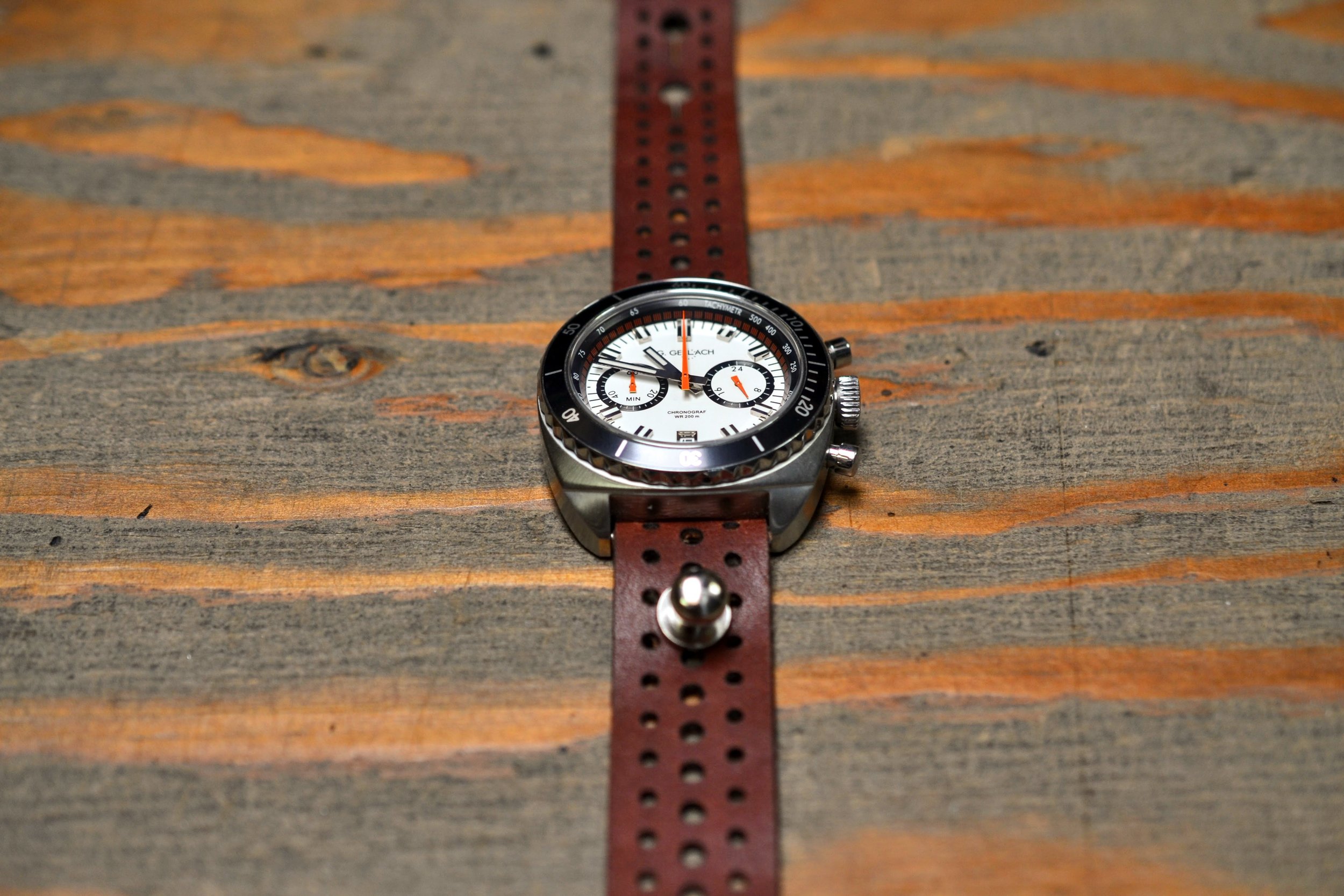 Rally Stud Watch Strap - Mahogany