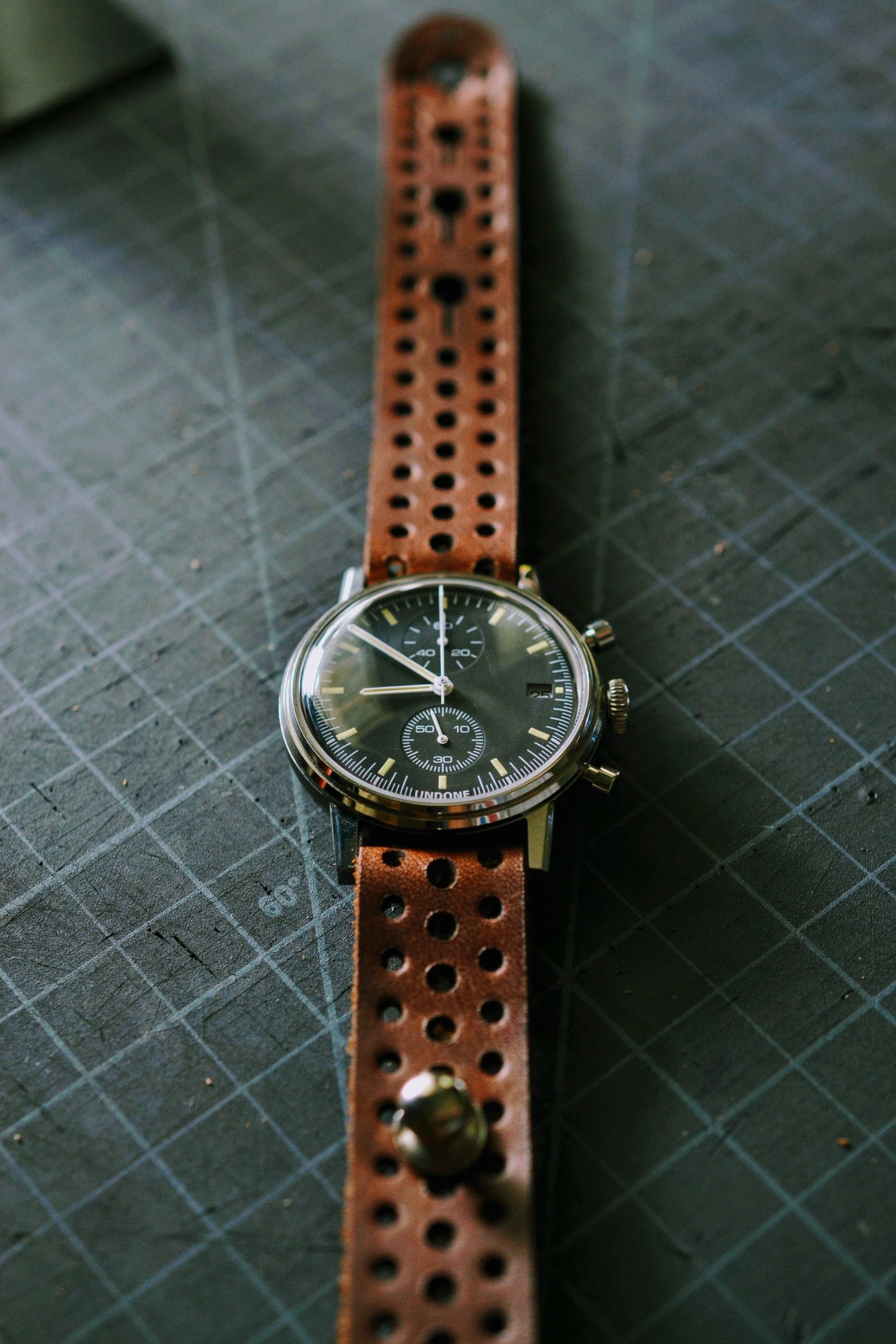 Rally Stud Passthrough Leather Watch Strap — Nick Mankey Designs