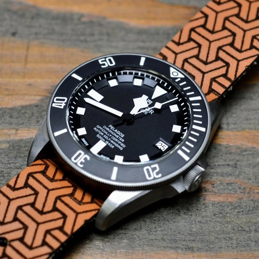 Iso-Celtic Stud Passthrough Leather Watch Strap - Pattern Series // Model No. 3