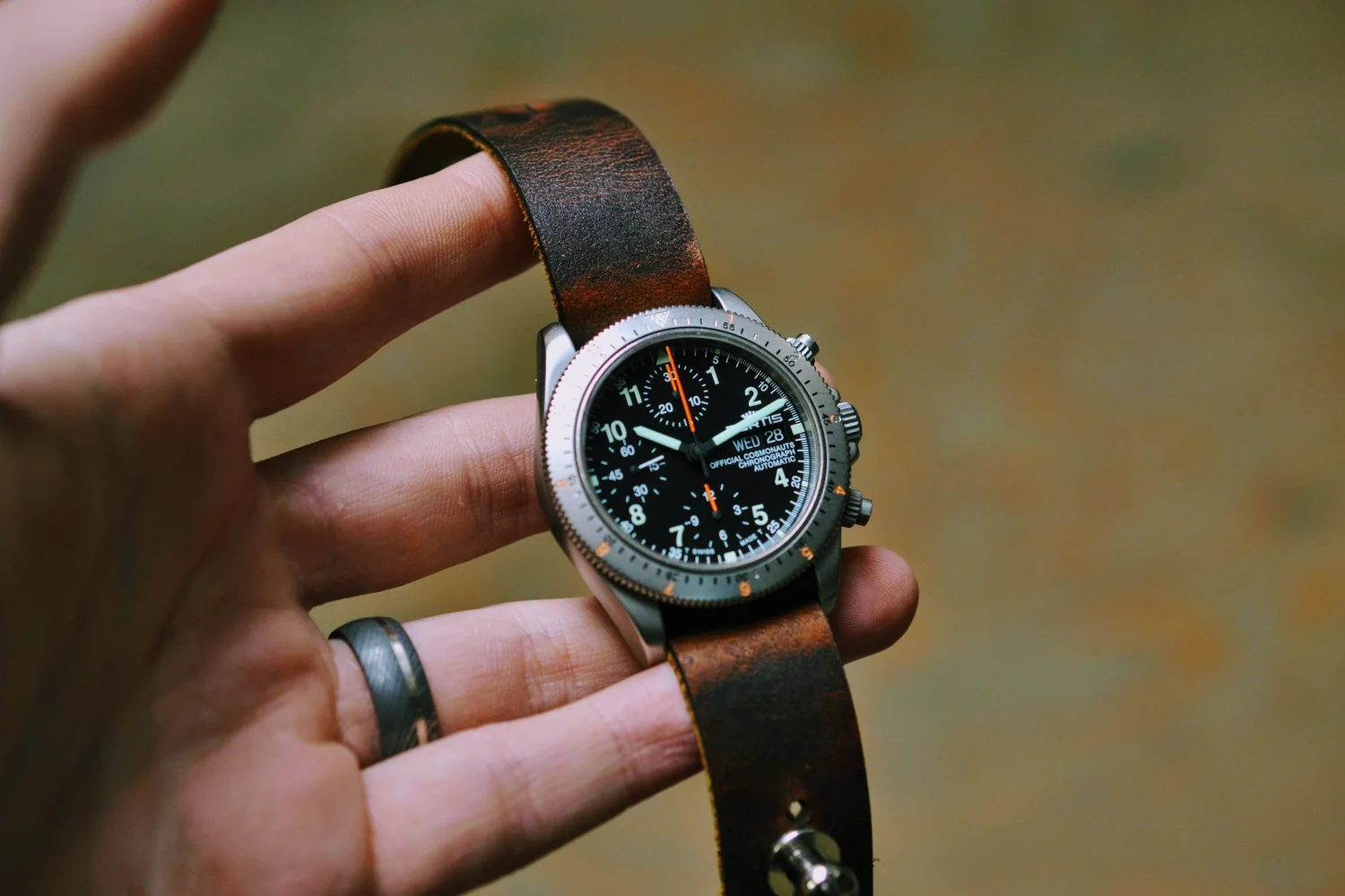 Autumn Harvest' Redux Stud Passthrough Leather Watch Strap — Nick