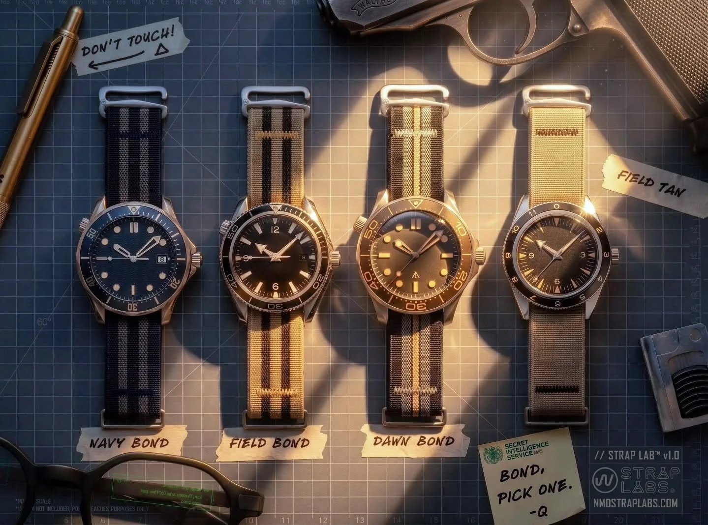 From Q-Branch With Love: The Bond Pre-orders and standard custom strap slots are live! 💥

Which did you grab and what are you pairing it with?!
.
.
.
#bondwatch #hookstrap #elasticwatchstrap #nickmankeydesigns #nmdstraplabs