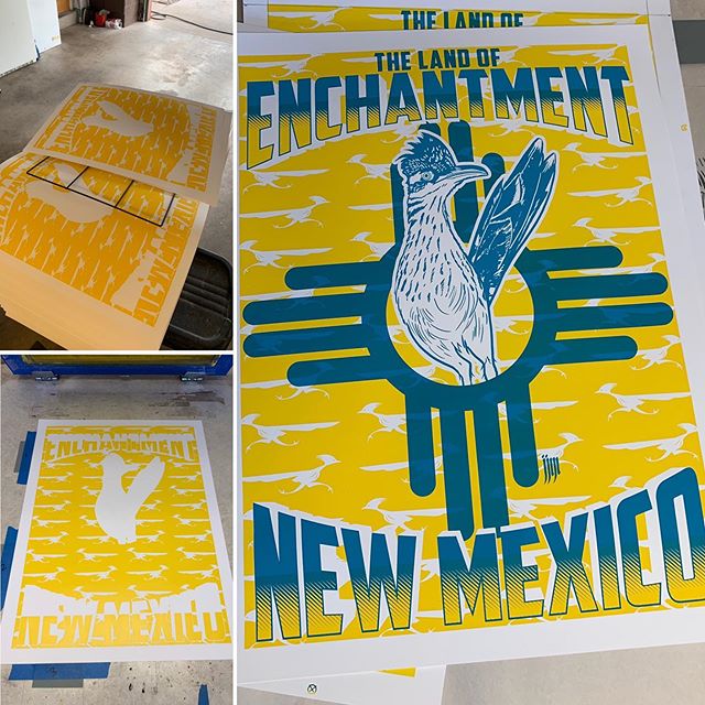 Gearing up for Contemporary Hispanic Market! Here&rsquo;s a new colorway on this older print. #newmexico #contemporaryhispanicmarket