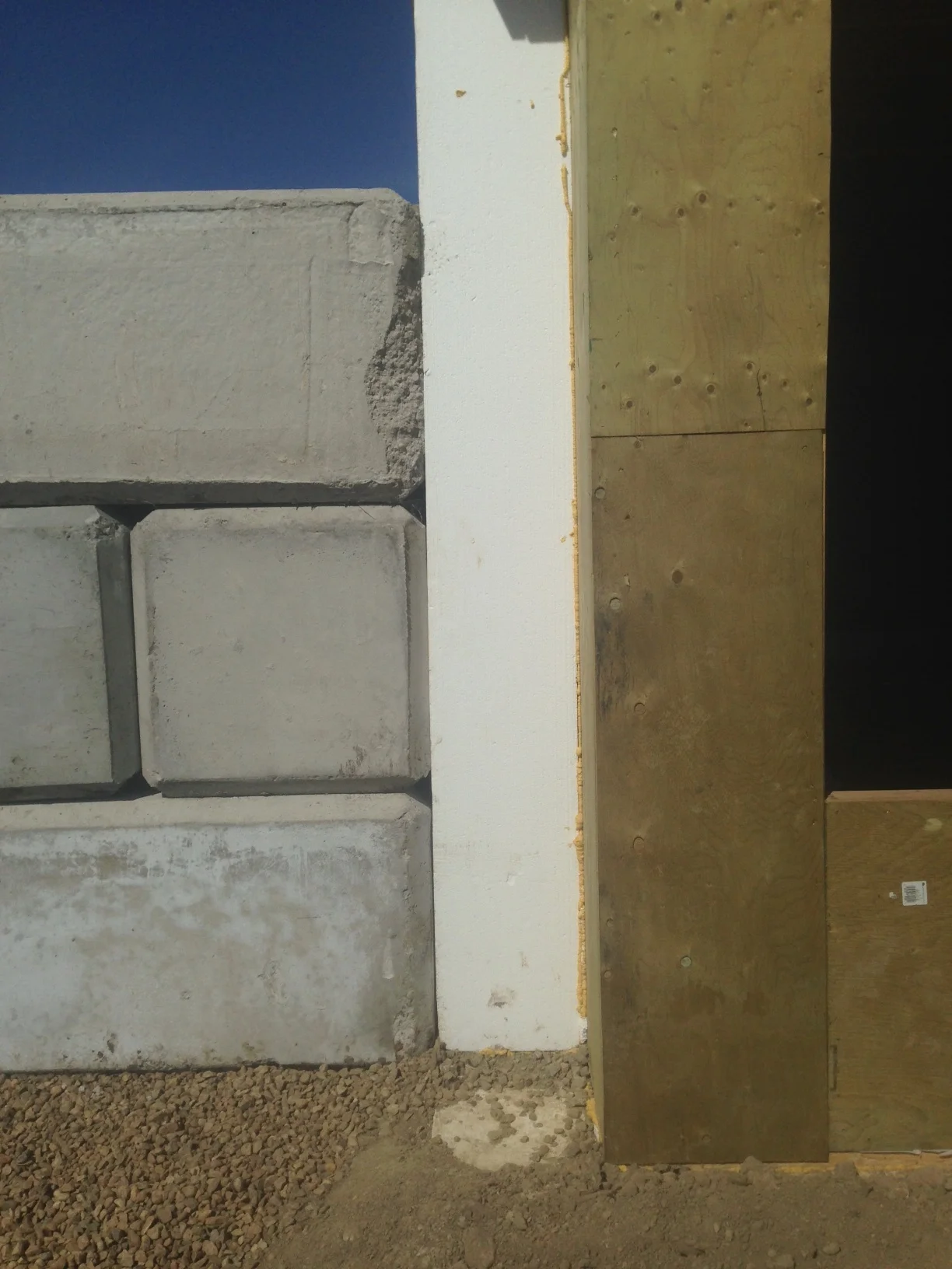 Exterior Cement Covered in 15" Foam