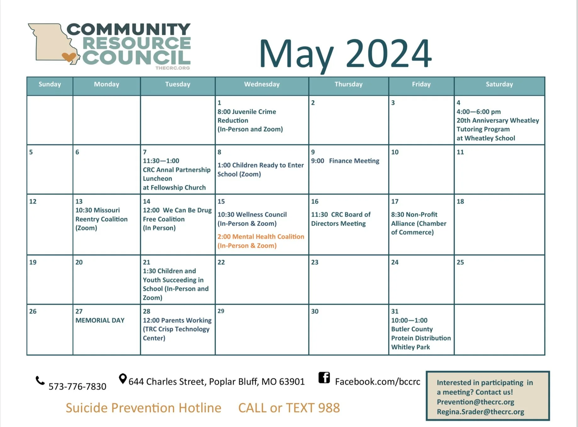 May Calendar