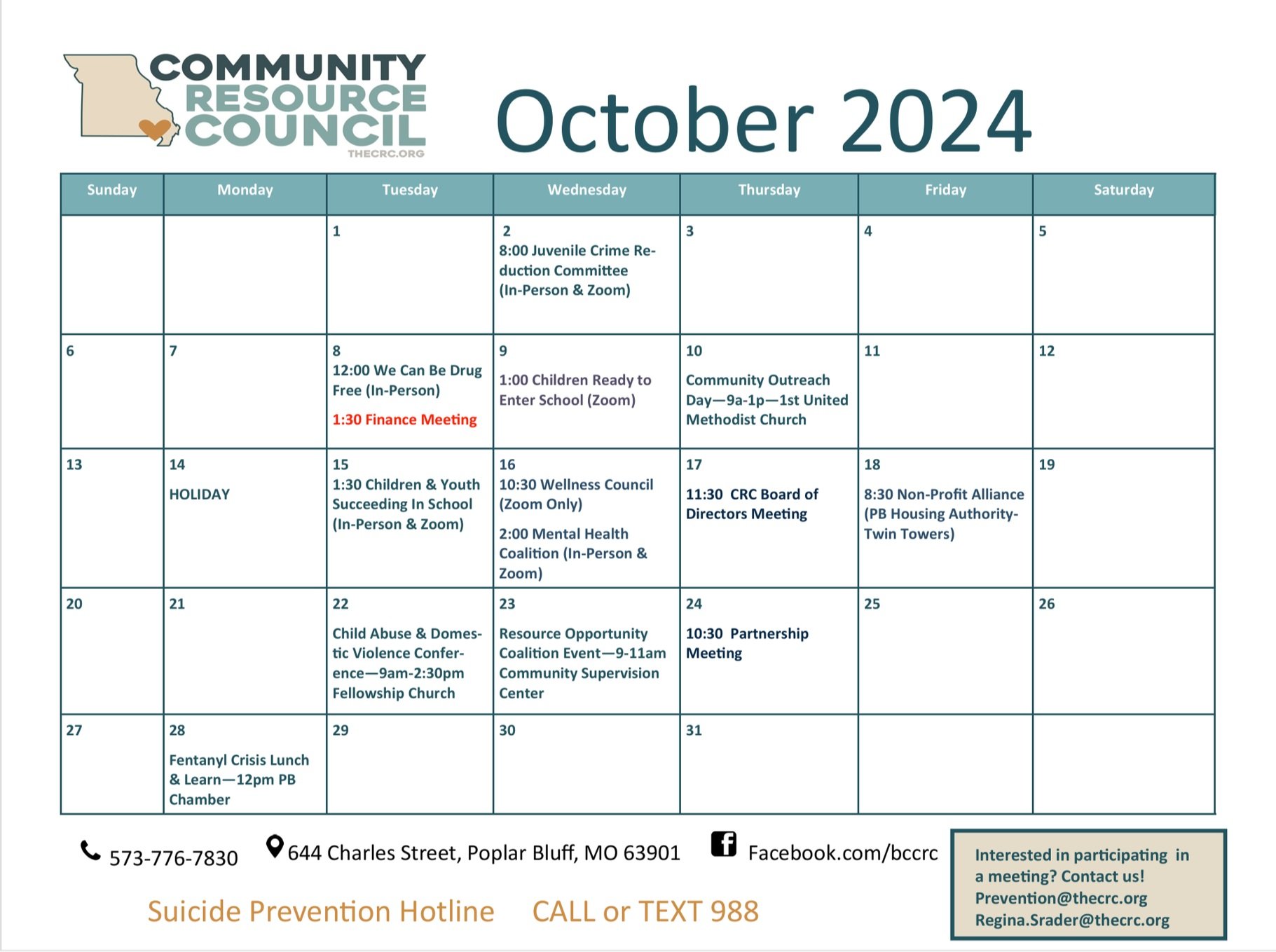 October Calendar