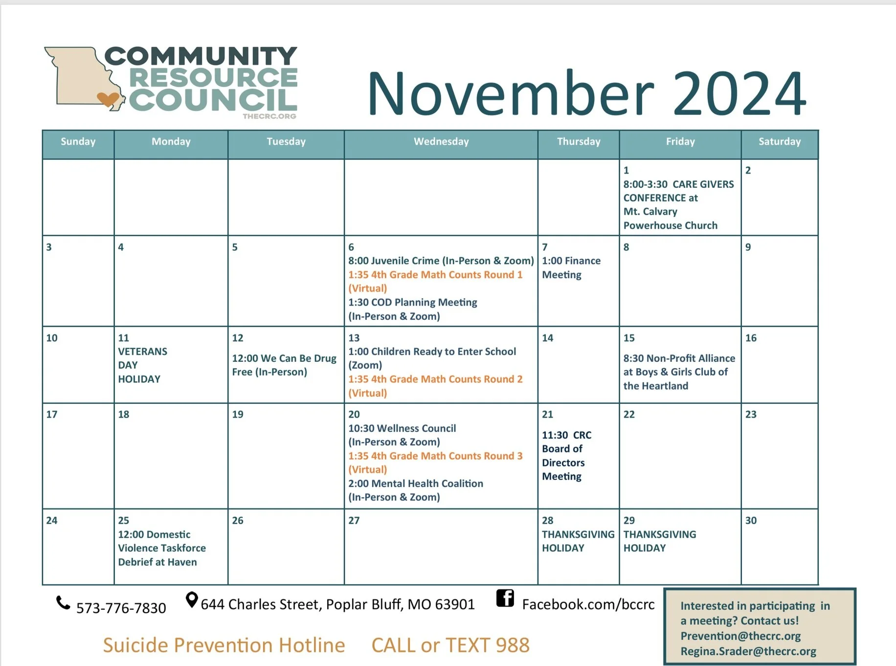 November Calendar