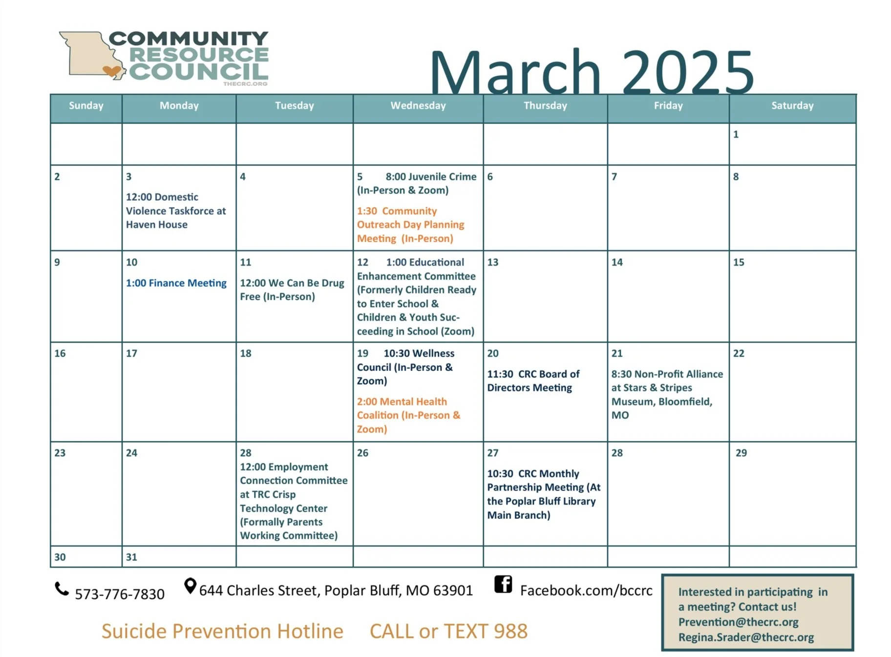March Calendar