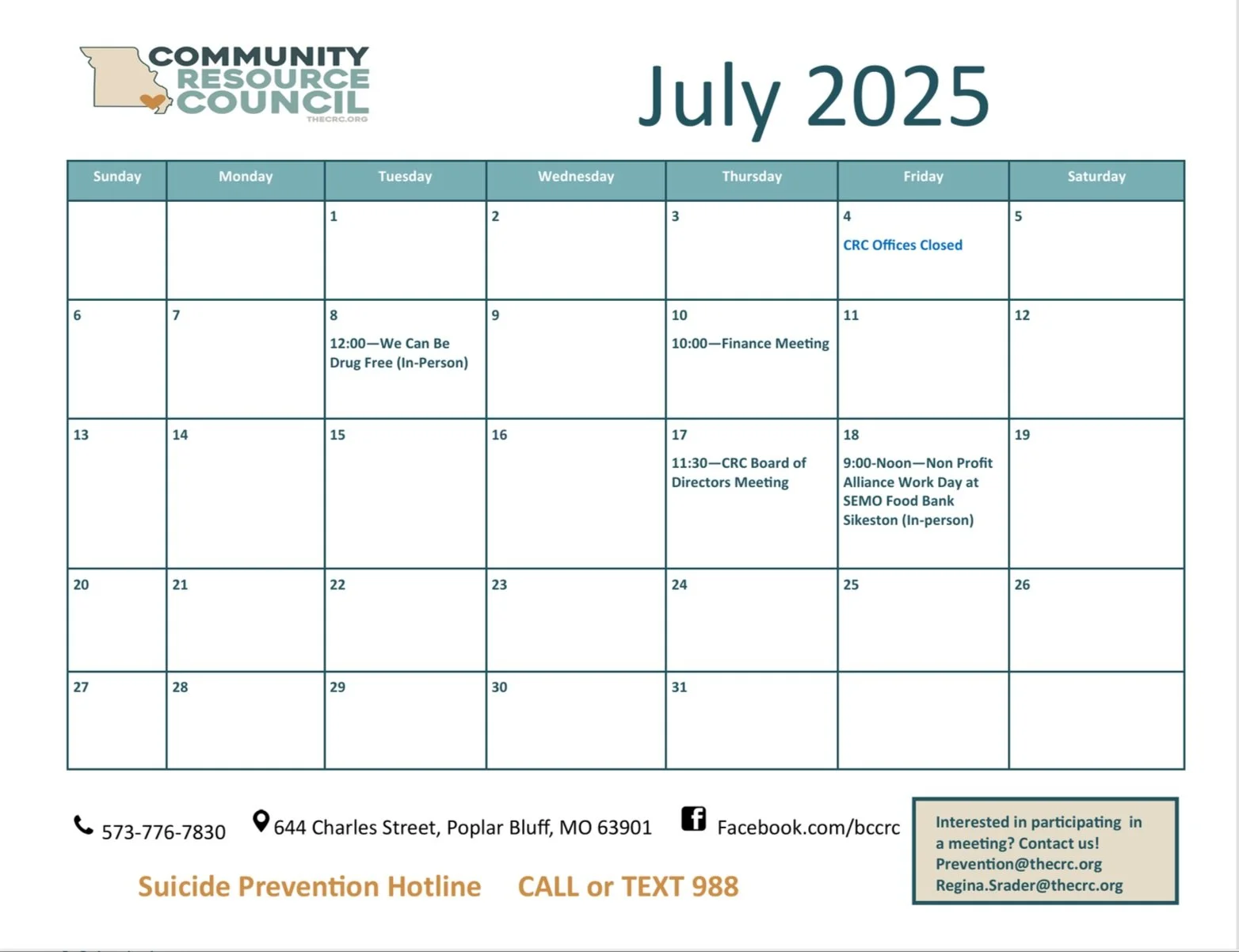 July Calendar