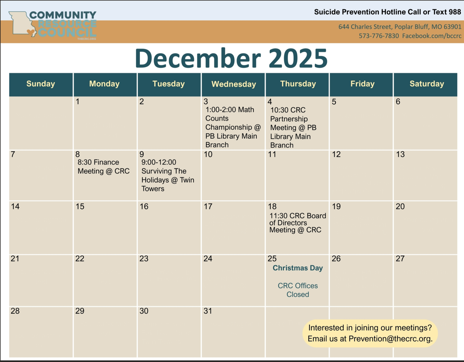 December Calendar