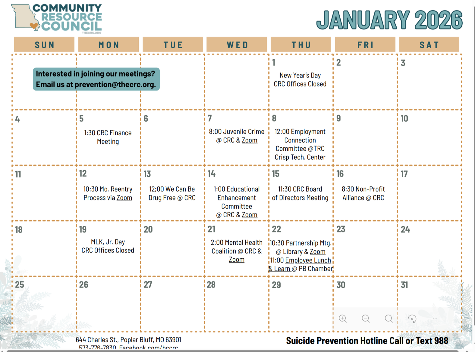 January Calendar