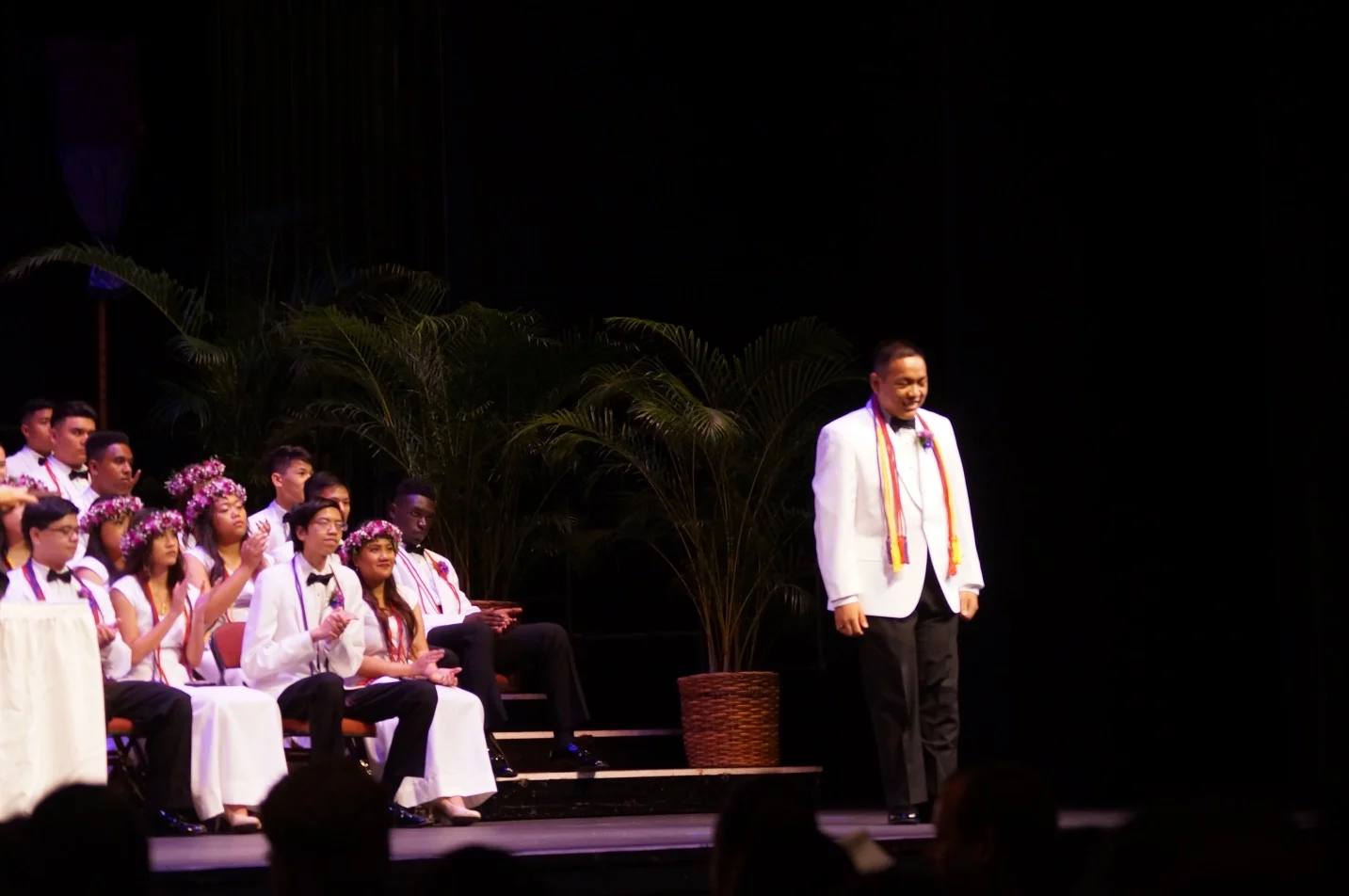 Christian Cubacub respectfully acknowledges the audience before accepting the Viriliter Age Award; he was also one of the two recipients of the Proficiency in Technology Award