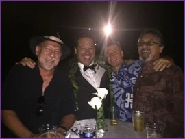 Henry Torres '70, Kalai Balutski '83, Brad Buffett '83 and Harvey Torres '68