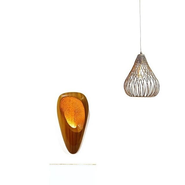 IGBAKO Wooden Wall Sconce &amp; Nest Pendant Light