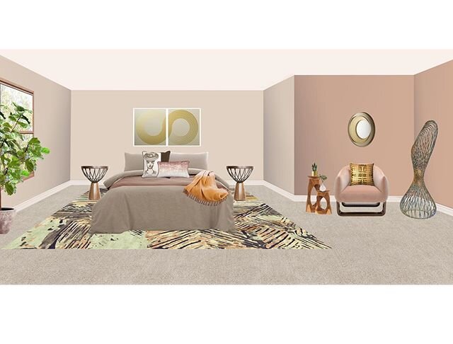 Bedroom concept featuring some lovely Black Product Designers
.
You can check out many more at @Badguild and @africabydesign
.
.
Rug @malene.barnett 
Artwork @creativehunt 
Chair Accent pillow @amwa_designs
Bed Accent pillow @yaeletvalerie
Mirror &am