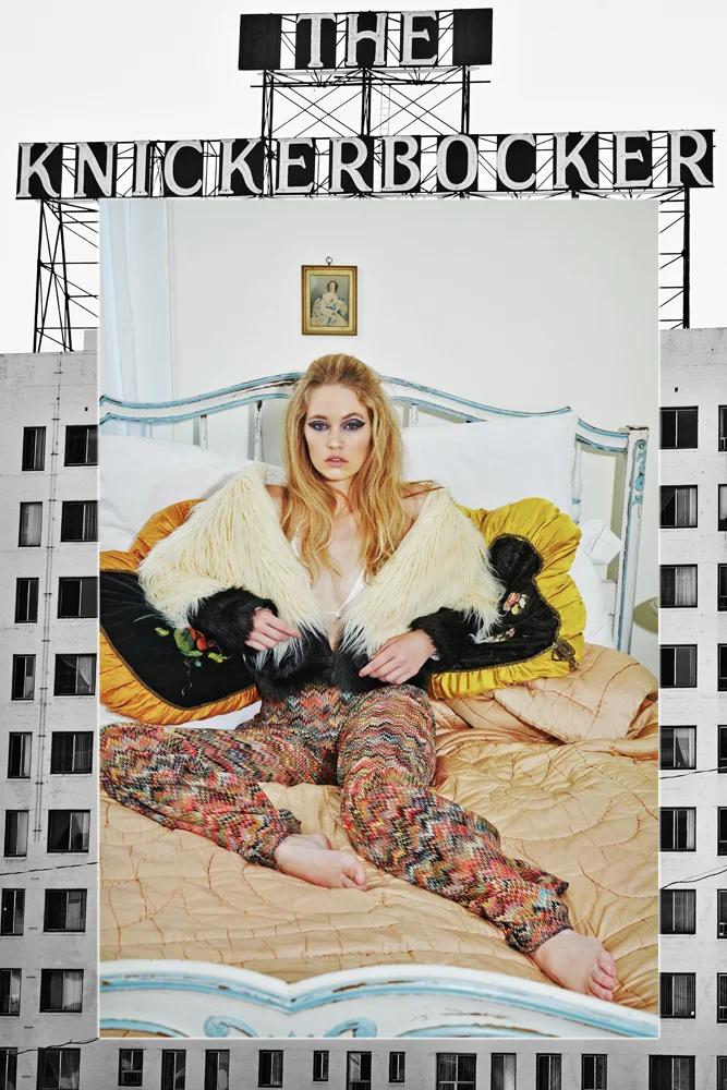  Angel Biba Faux Fur jacket, Missoni Pants, Lovebird Bikini top