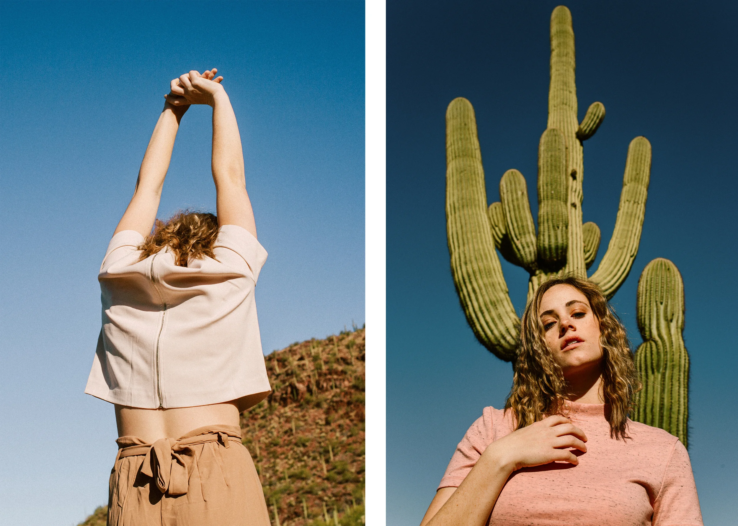 Left - Top & Pants: Forever 21 Right - Top: American Apparel