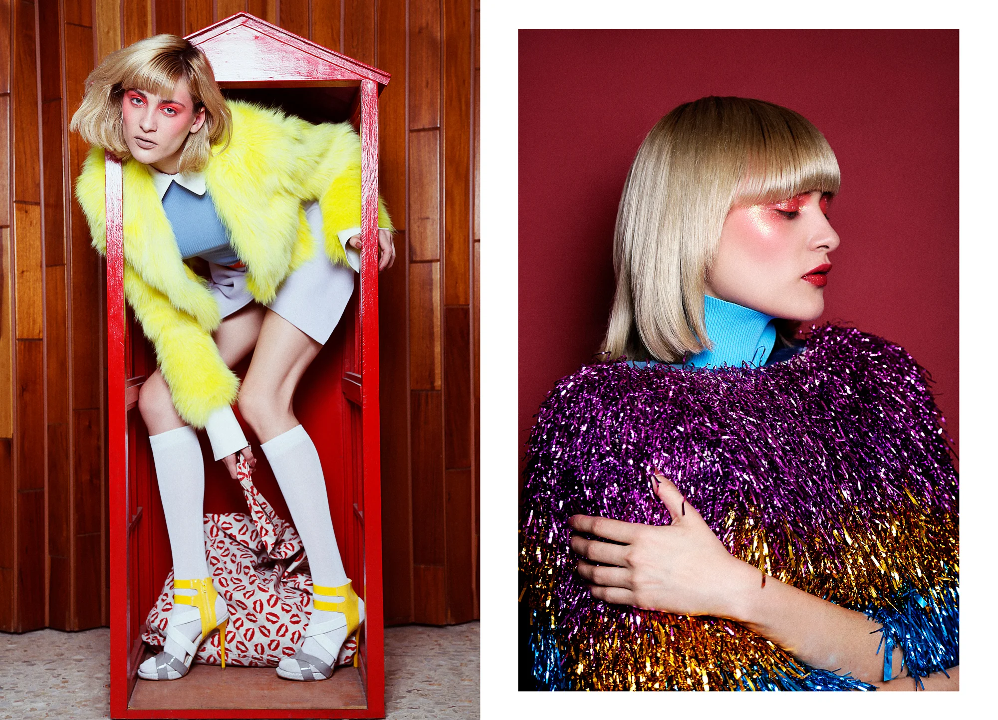 Fur Coat : Iceberg / Blouse & Skirt : Gregorio Cayetano / Belt : Gucci / Handbag : Mancandy / Shoes : Brantano R ight // Dress : Bimba y Lola / Coat : Tenor de Mesones